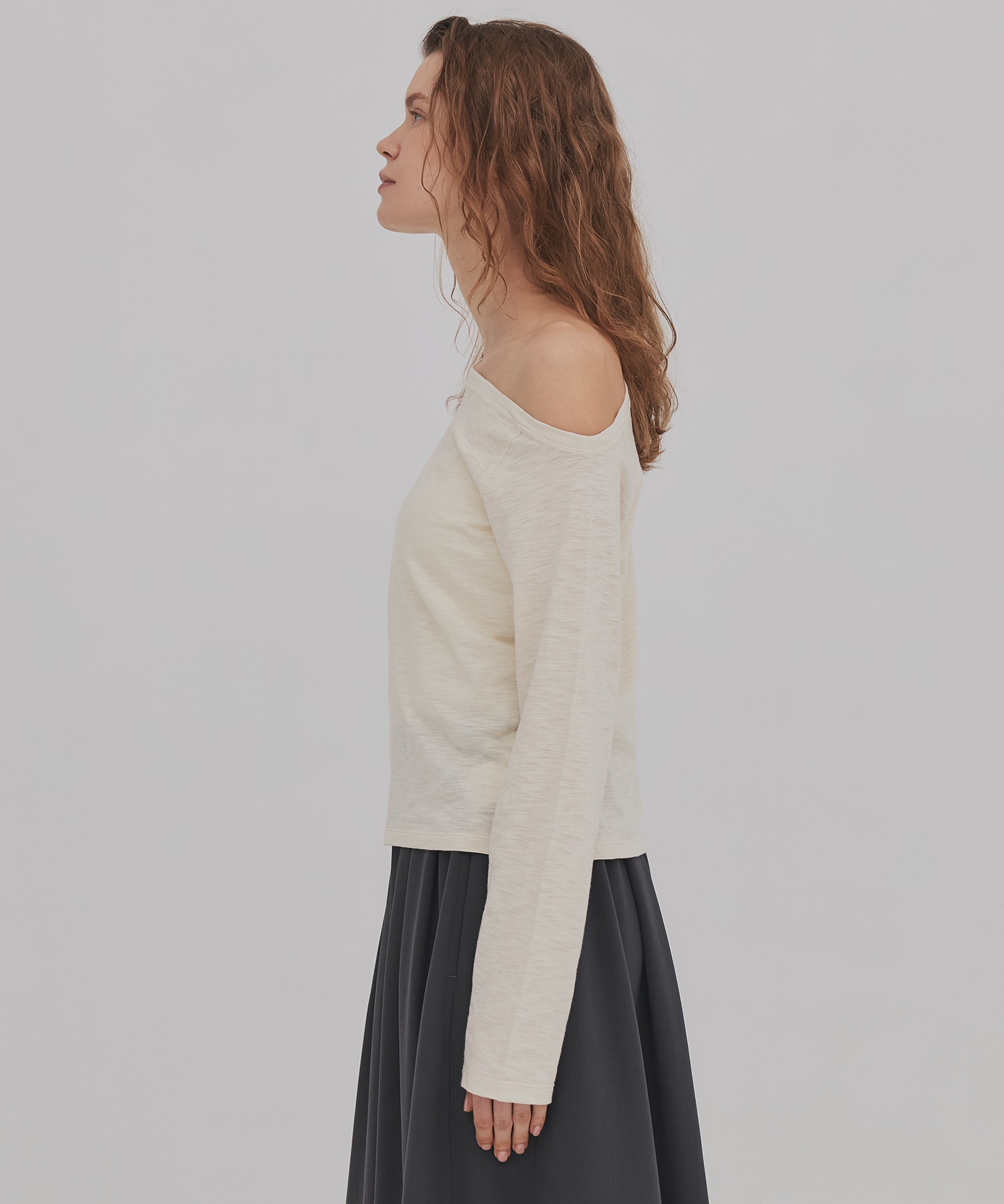 メランジワンショルダーTEE