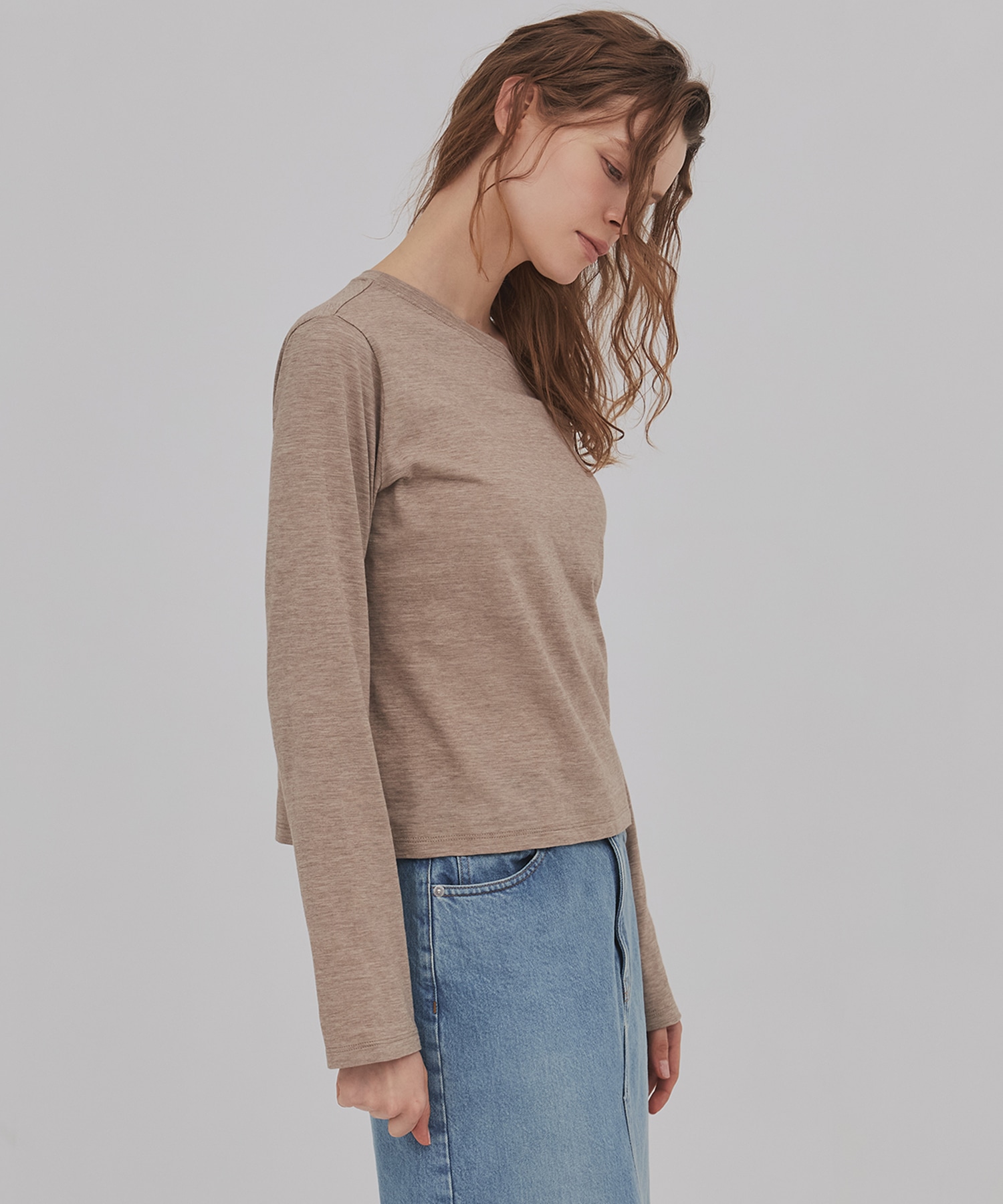 メランジワンショルダーTEE