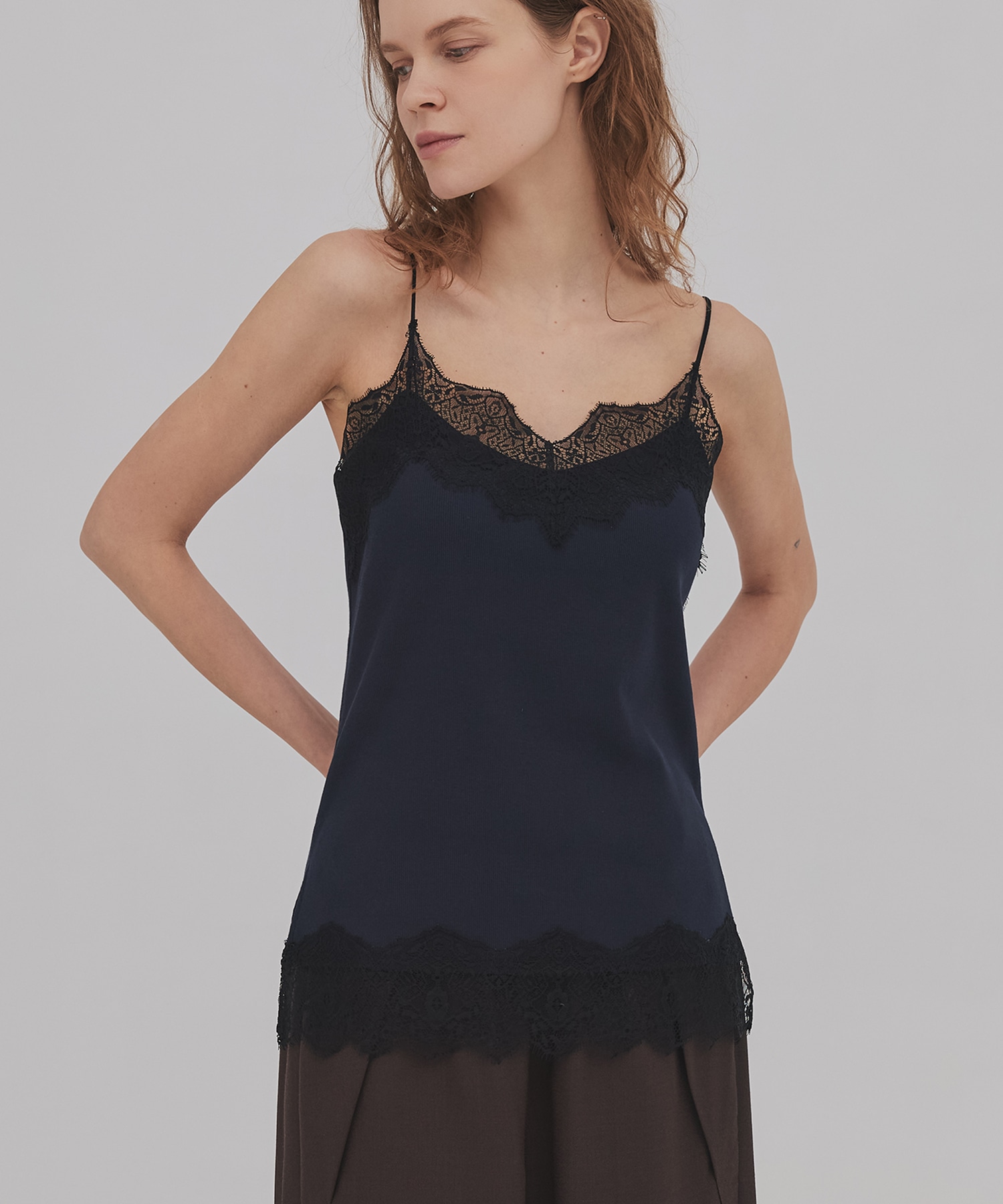 レーストリムキャミソール