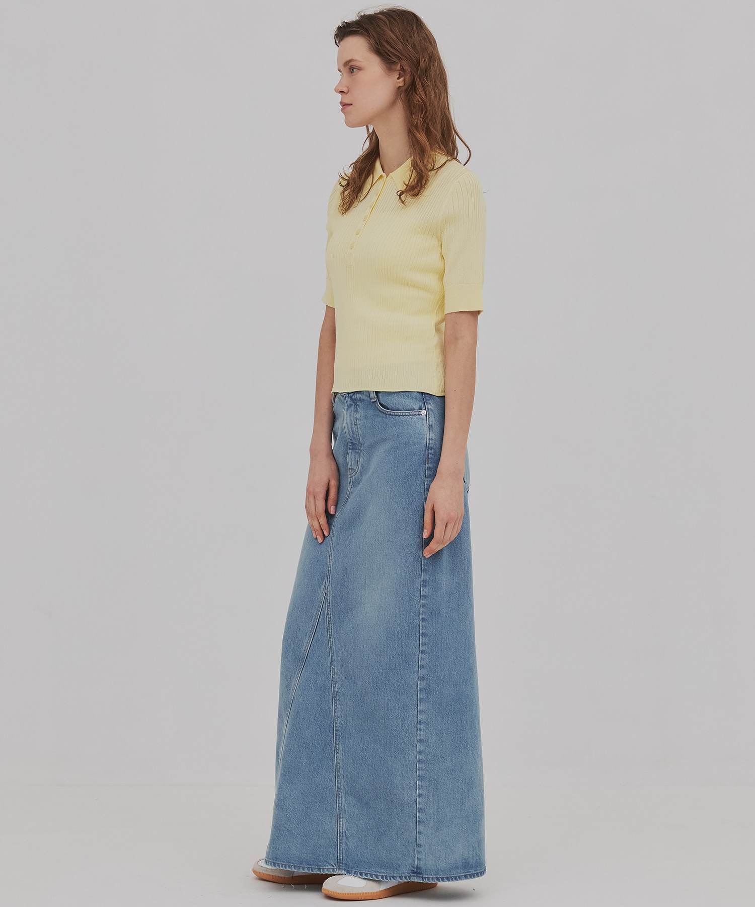 スムースリブニットポロ