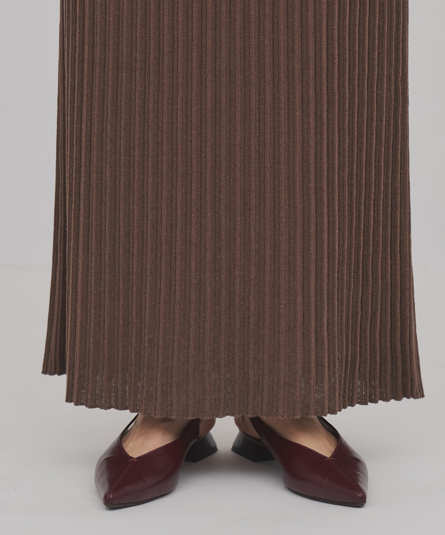 プリーツリブニットタイトスカート