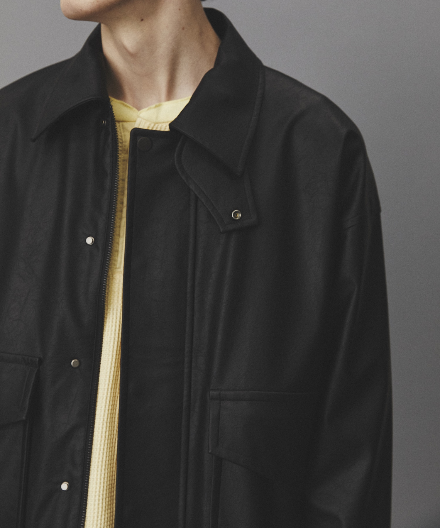 ヴィンテージフェイクレザーブルゾン