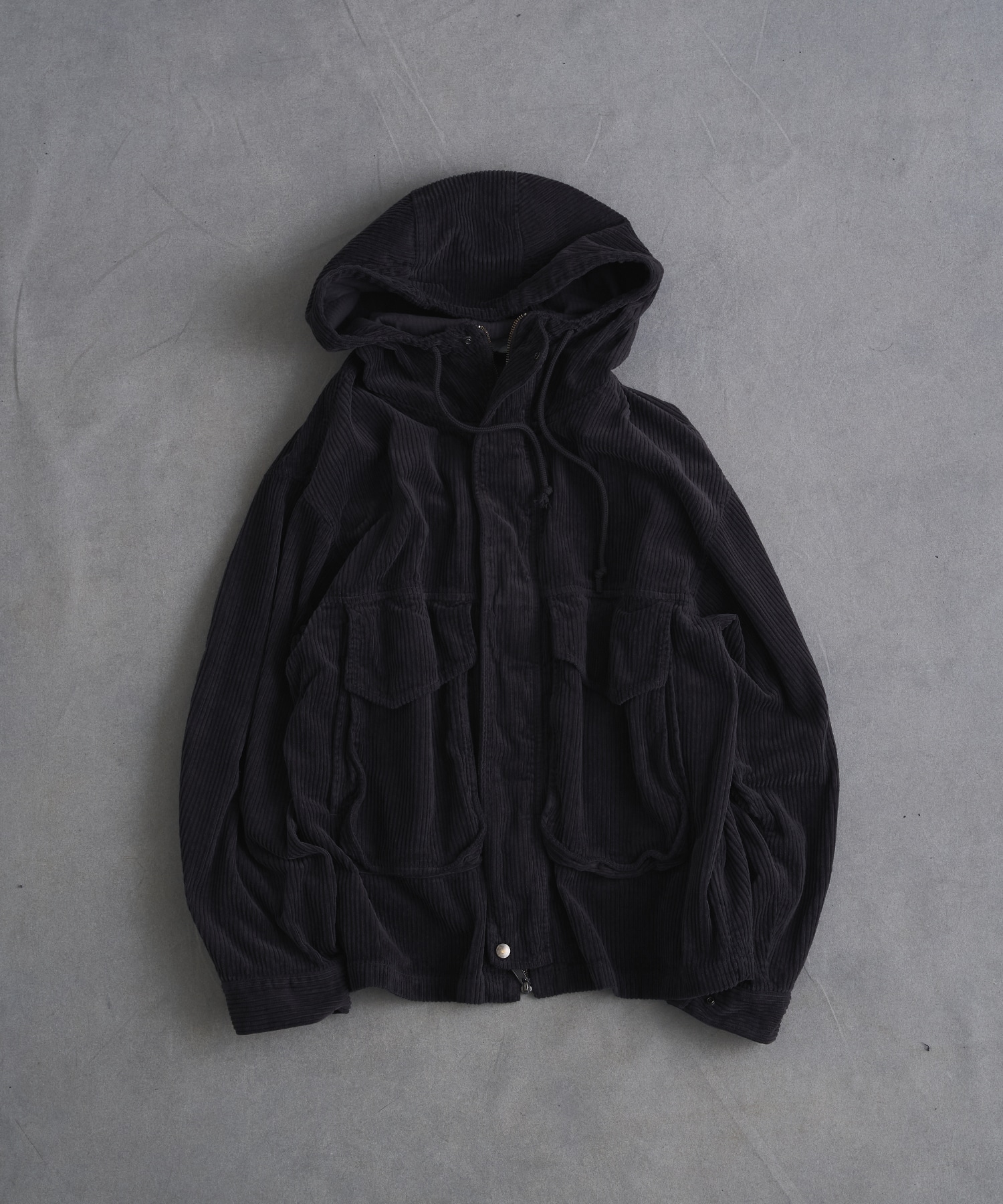 ガーメントダイコーデュロイフードブルゾン