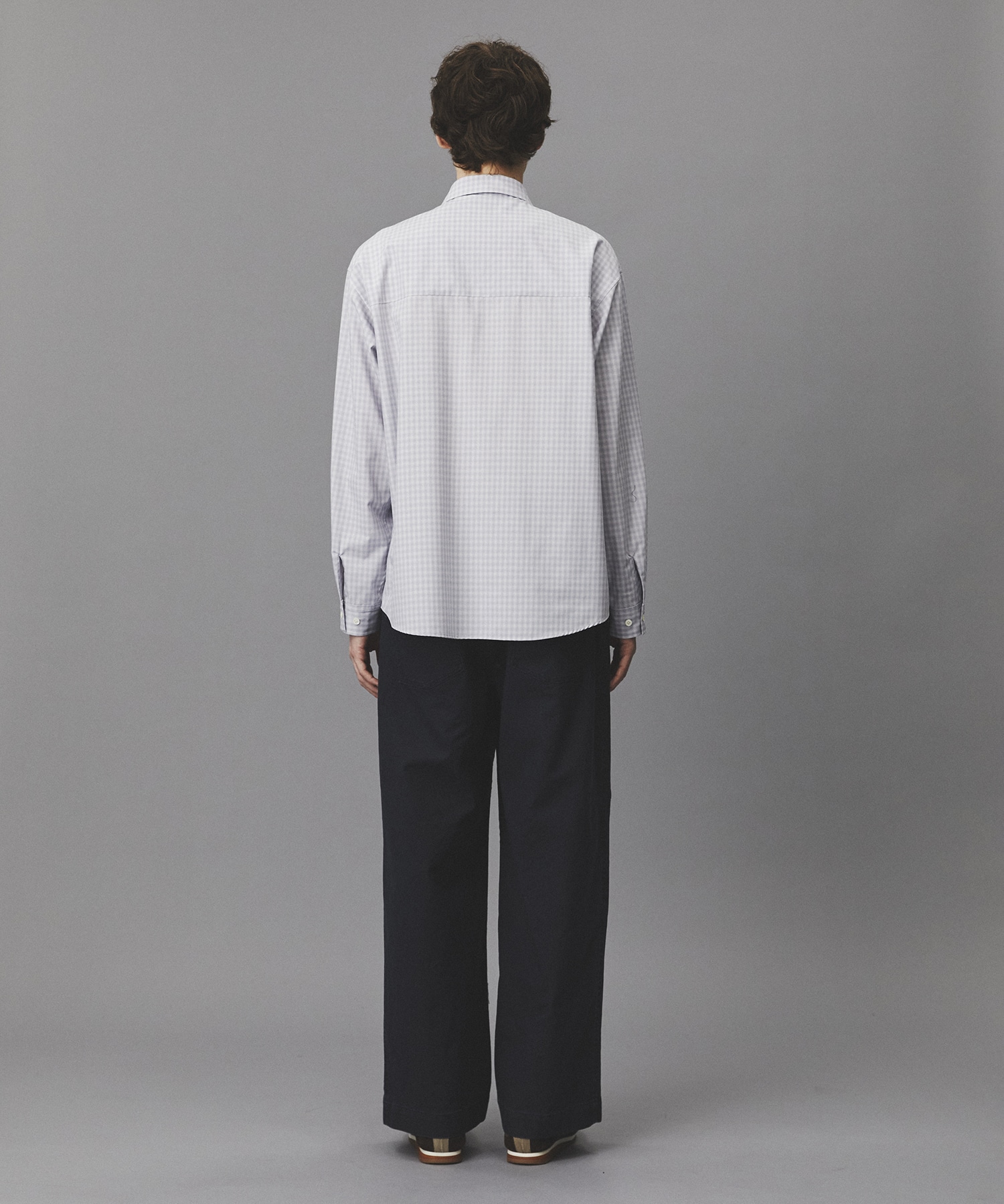 オンブレチェックレーヨンシャツ