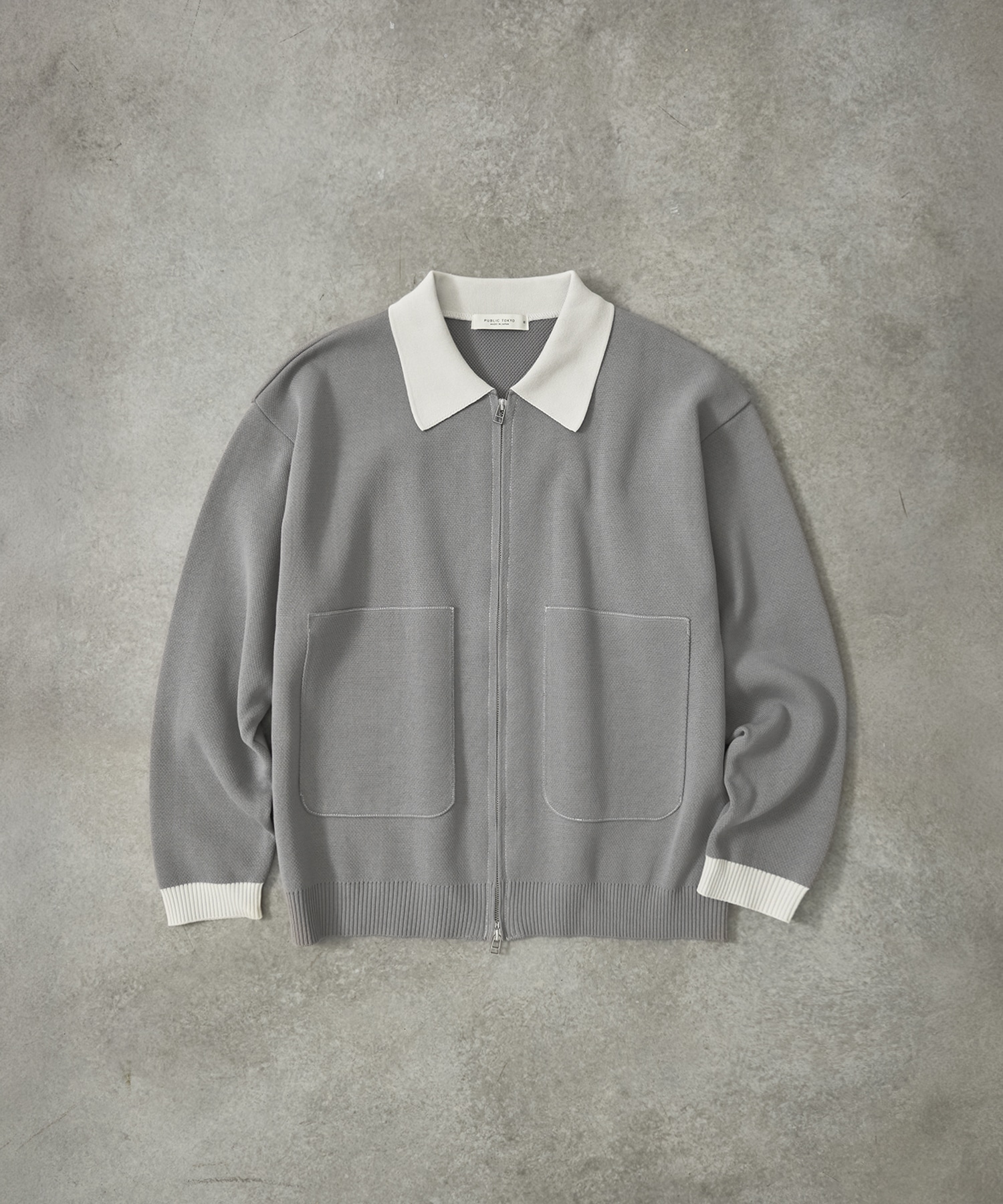 ジップビッグポケットポロカーデ