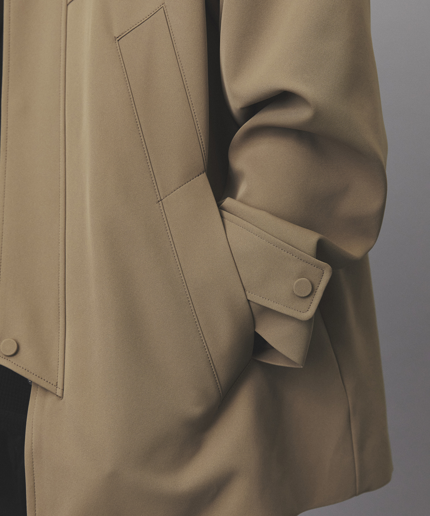 2WAYレザーカラーハーフコート