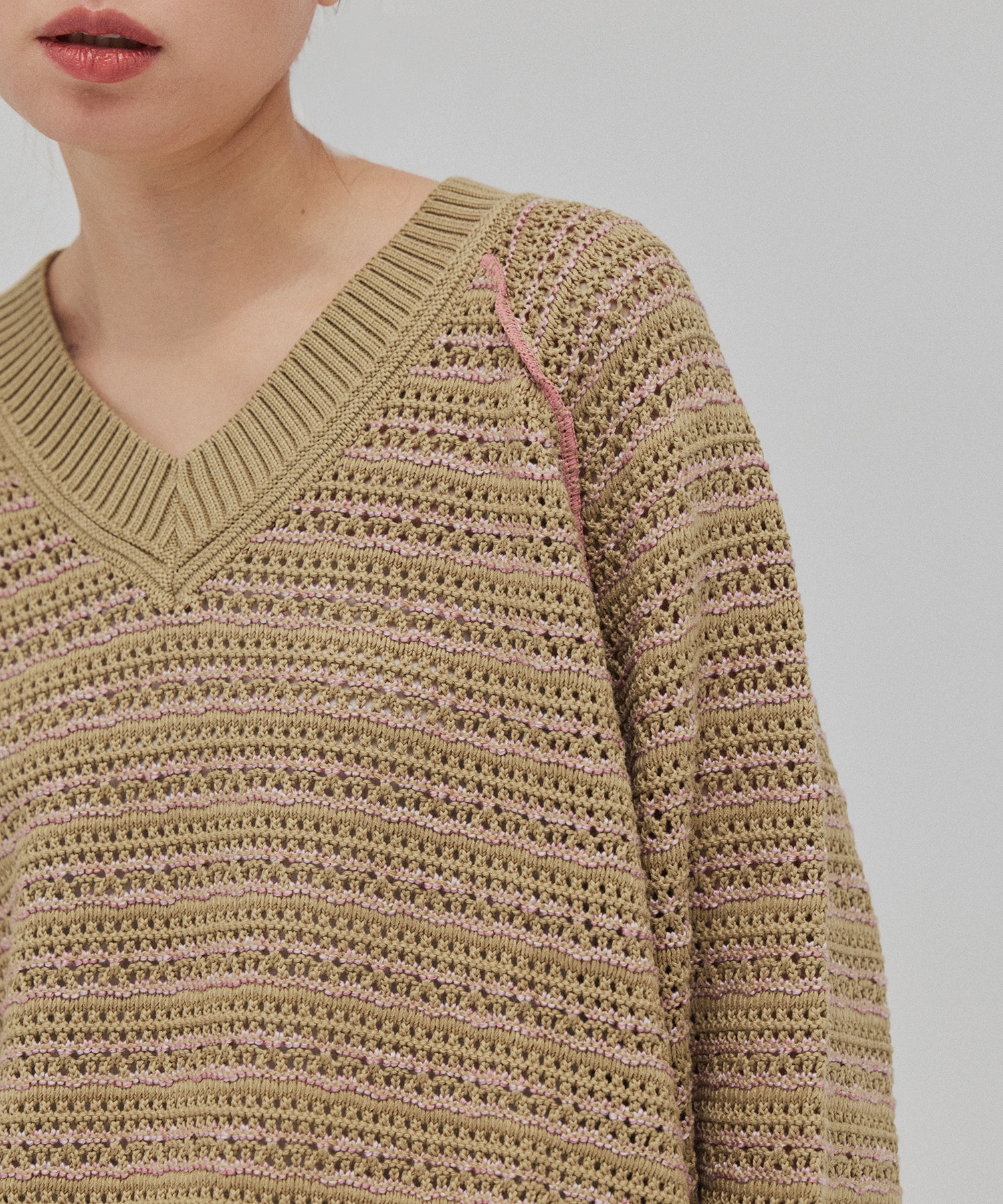 カラーミックスメッシュニット