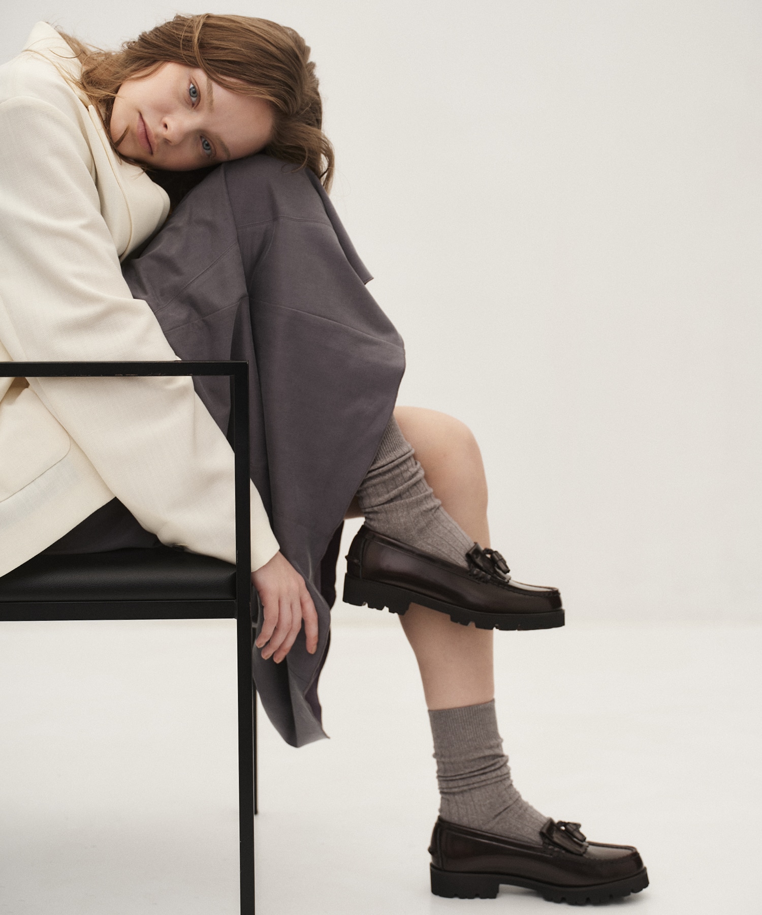 ×HARUTAタッセルローファー