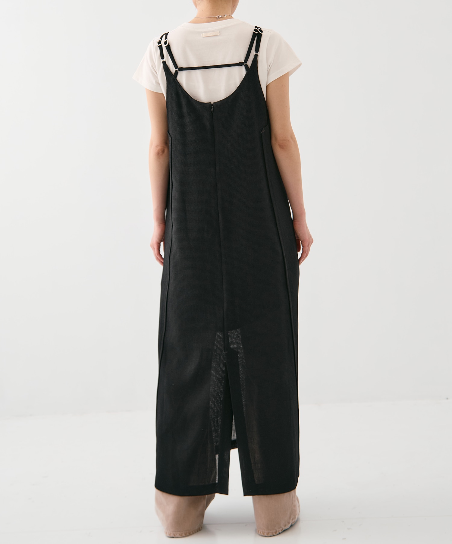 カラミメッシュキャミワンピ