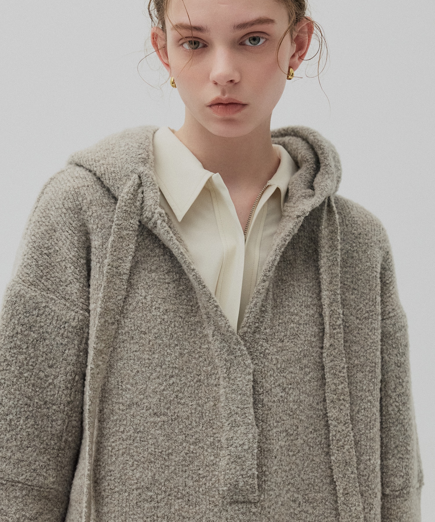 ルーズニットフーディ