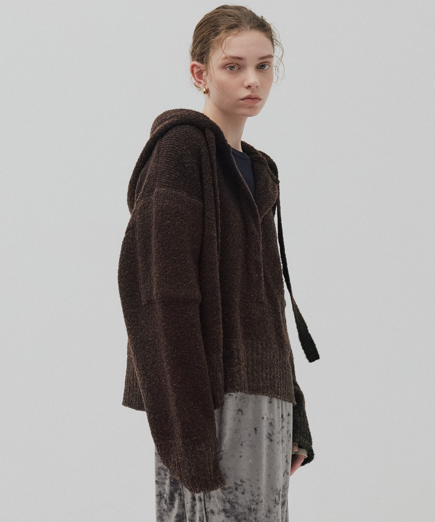 ルーズニットフーディ