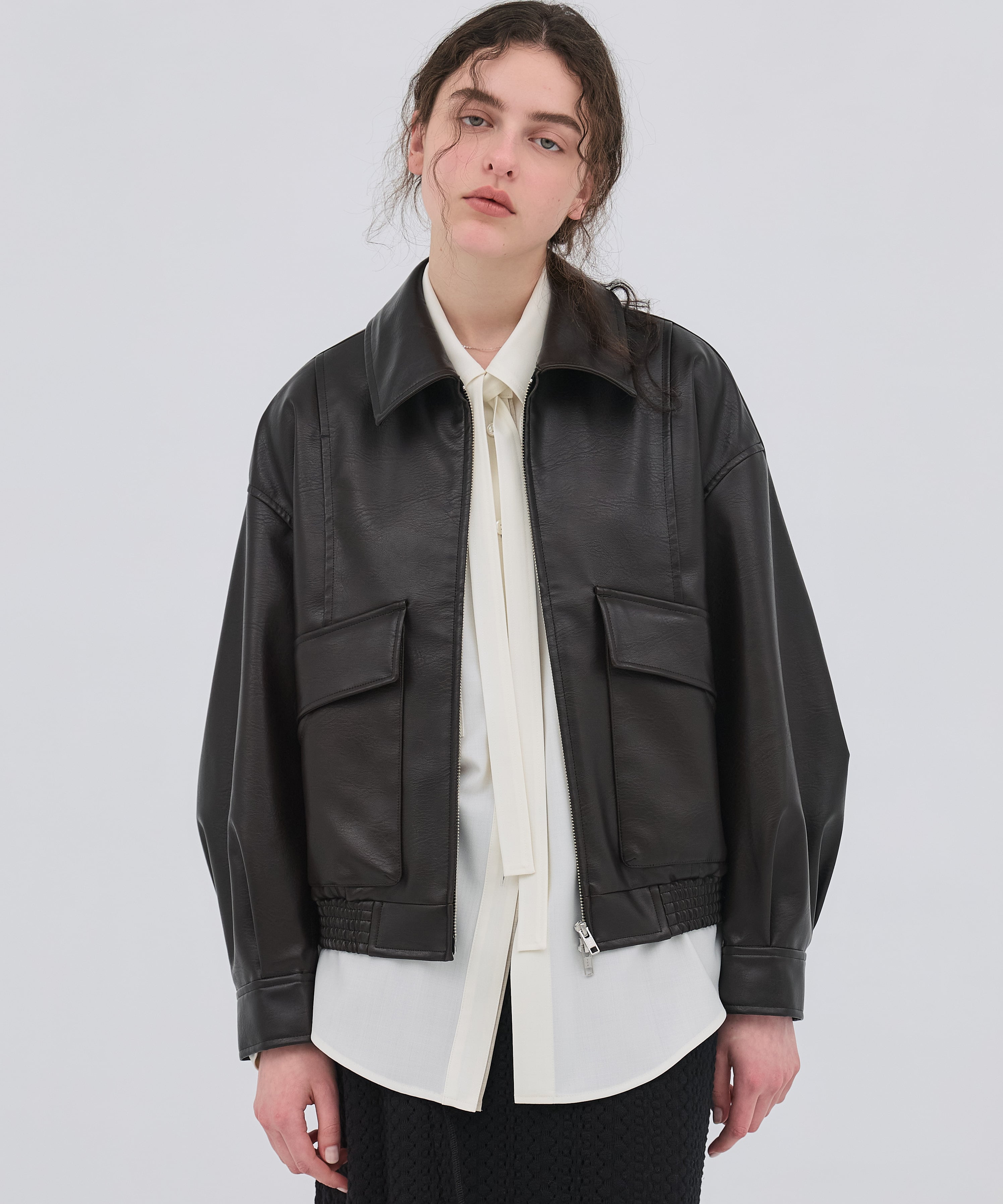 〈残りわずか〉フローヨークレザーブルゾン