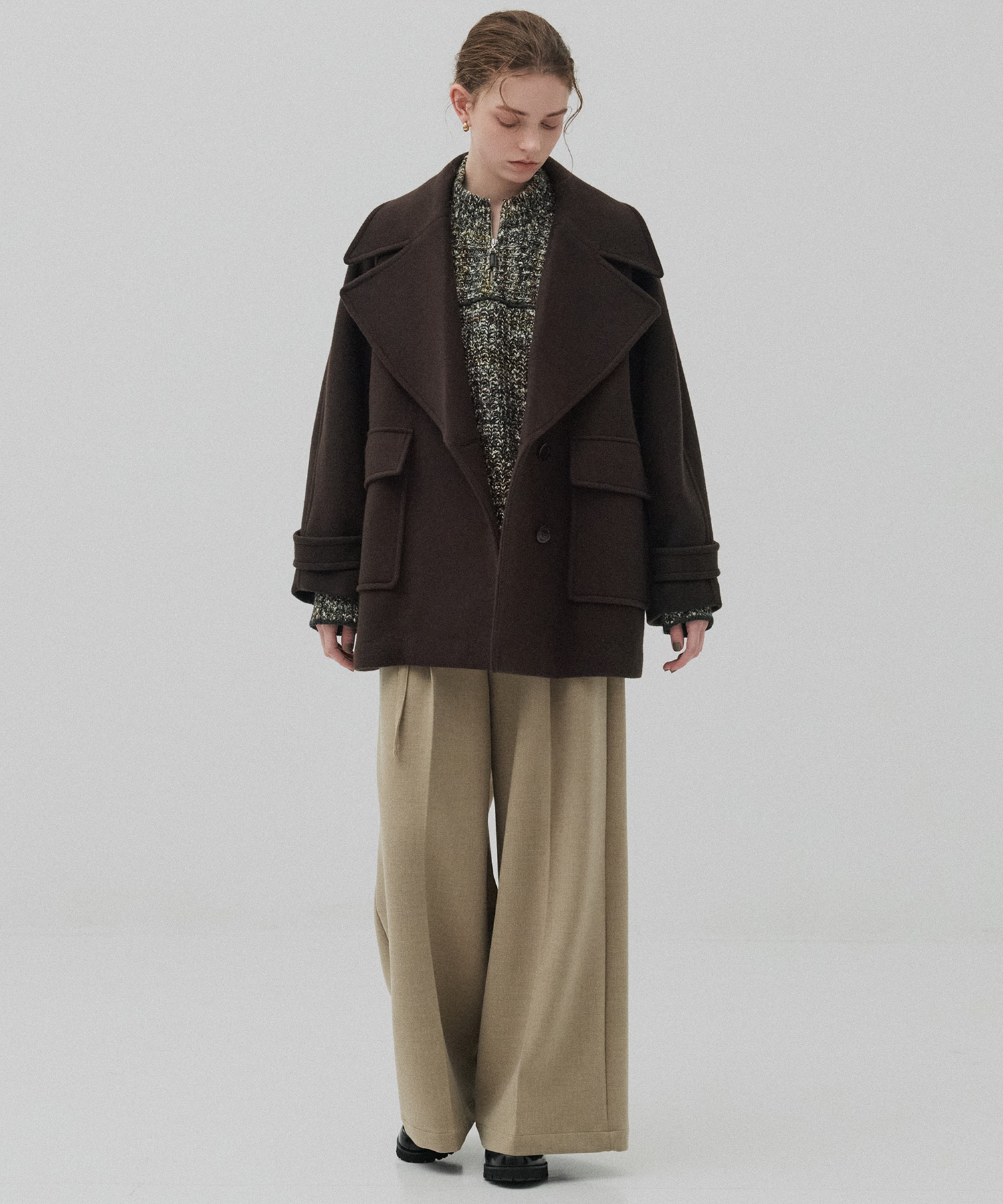 〈残りわずか〉ワイドラペルコート