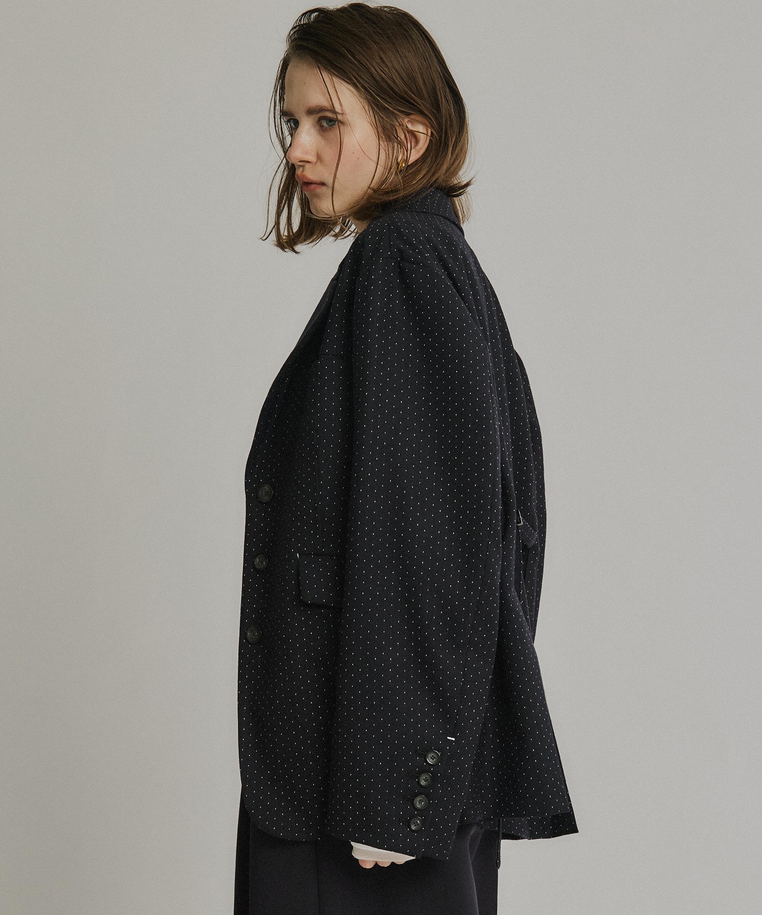 ダブルクロスノッチドラペルジャケット