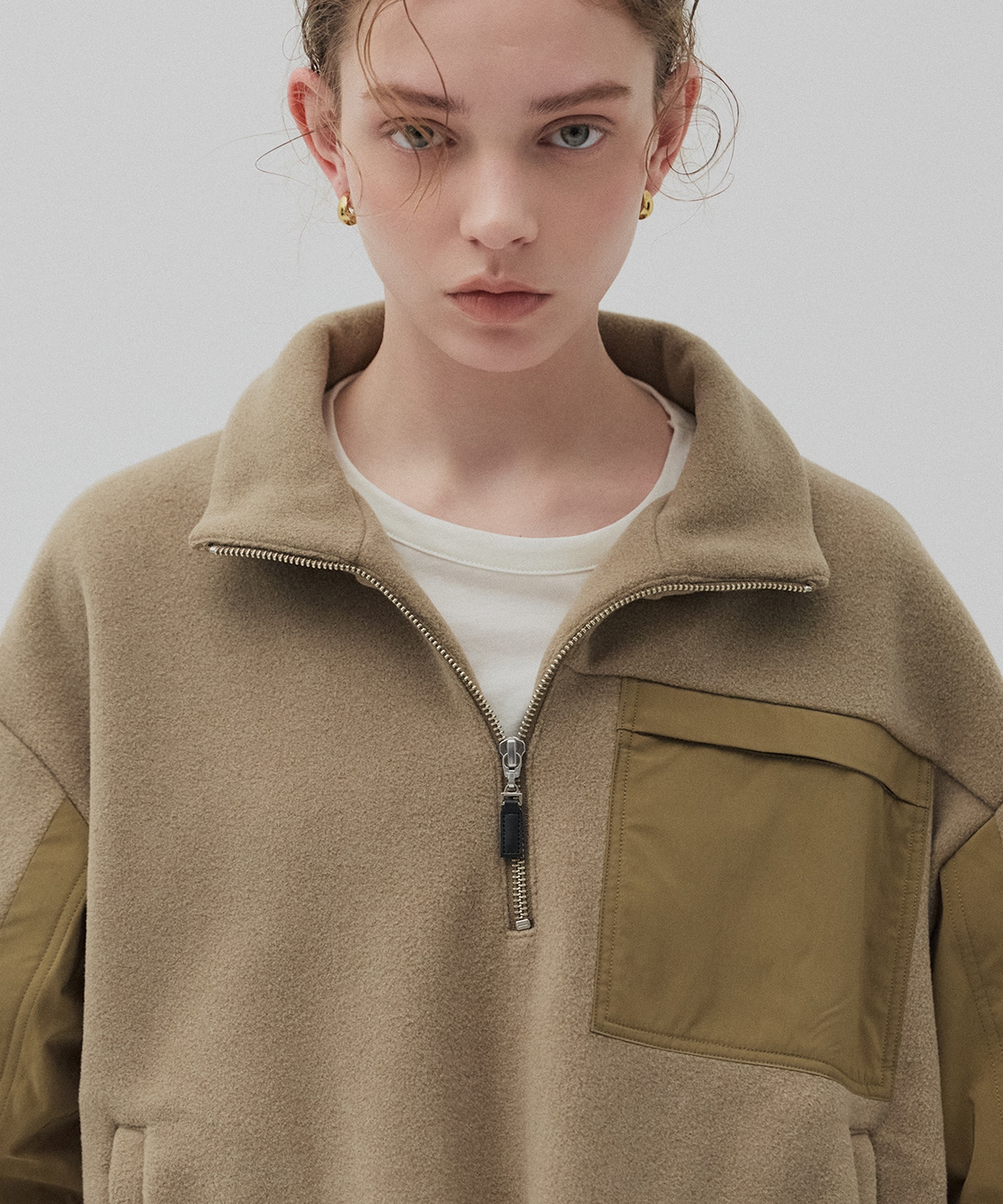 コンビハーフジッププルオーバー