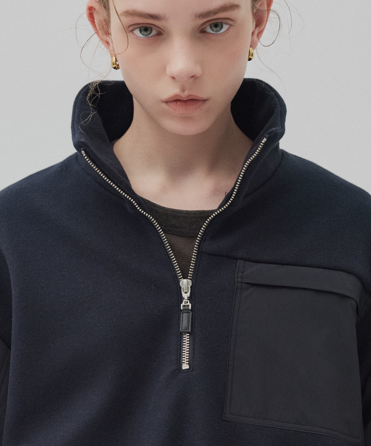 コンビハーフジッププルオーバー