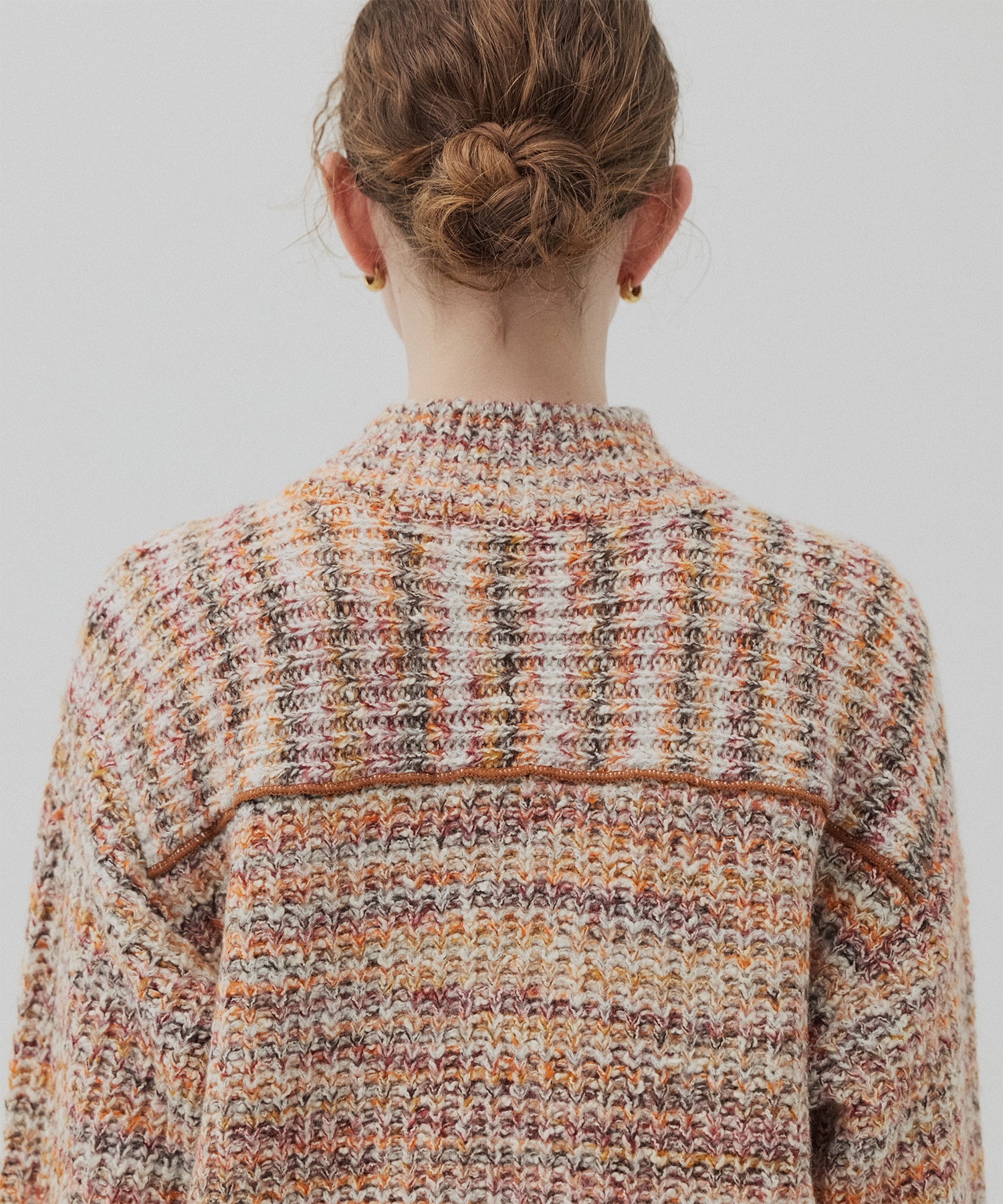 ミックスカラーハーフZIPニット