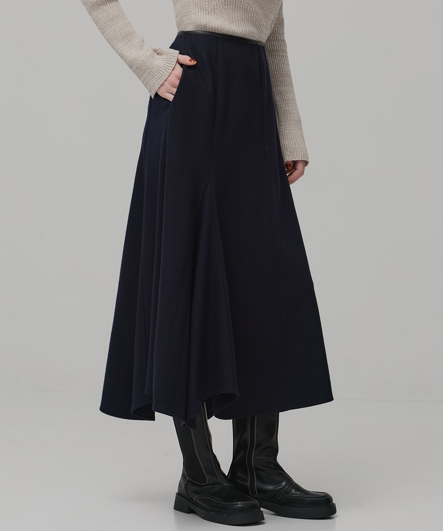 ウールジャージフレアスカート