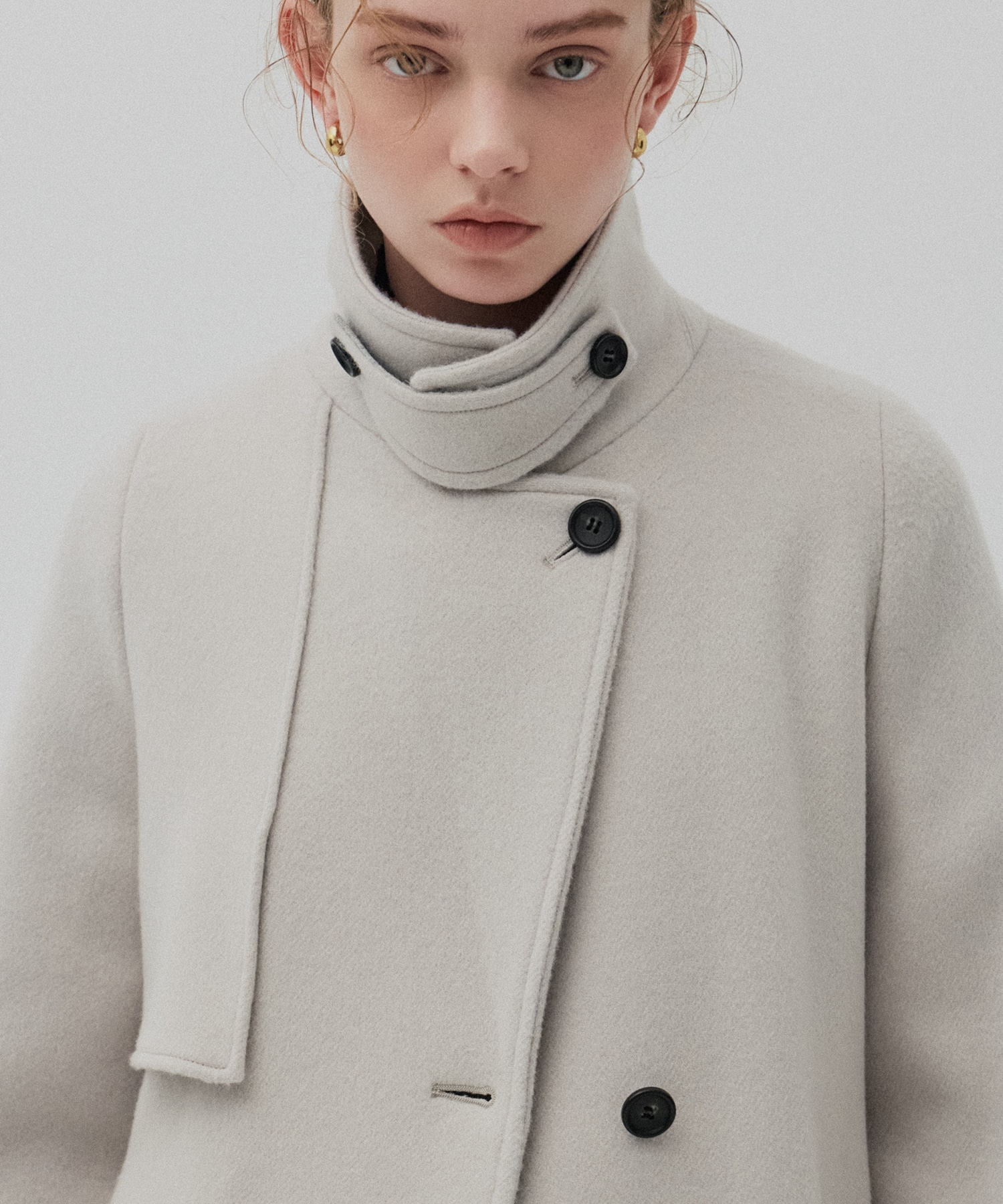 SUPER140アシメオーバーヨークコート