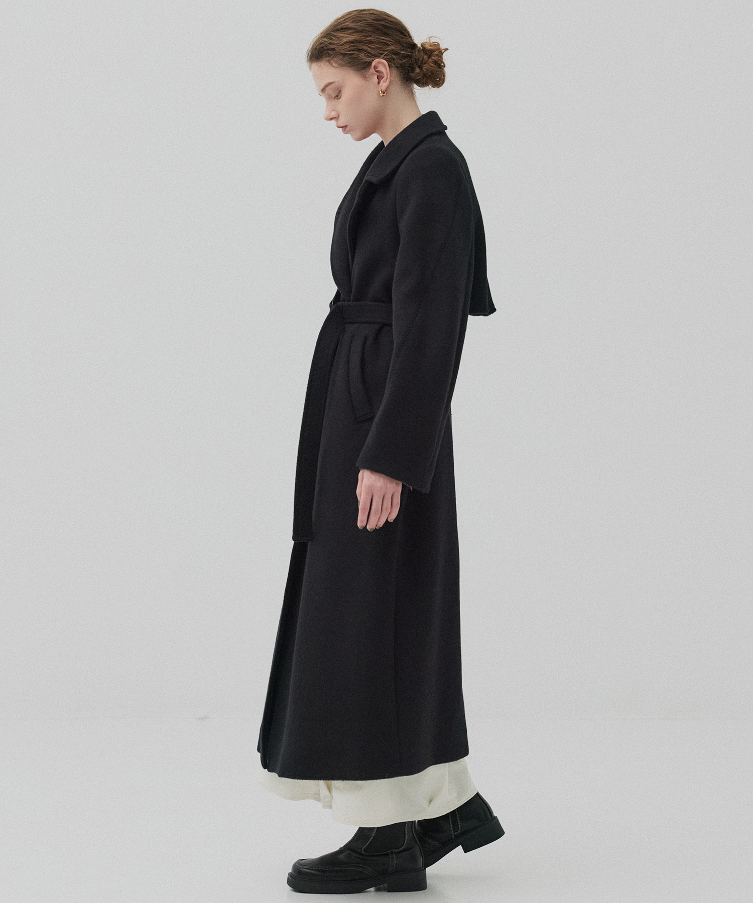 SUPER140アシメオーバーヨークコート