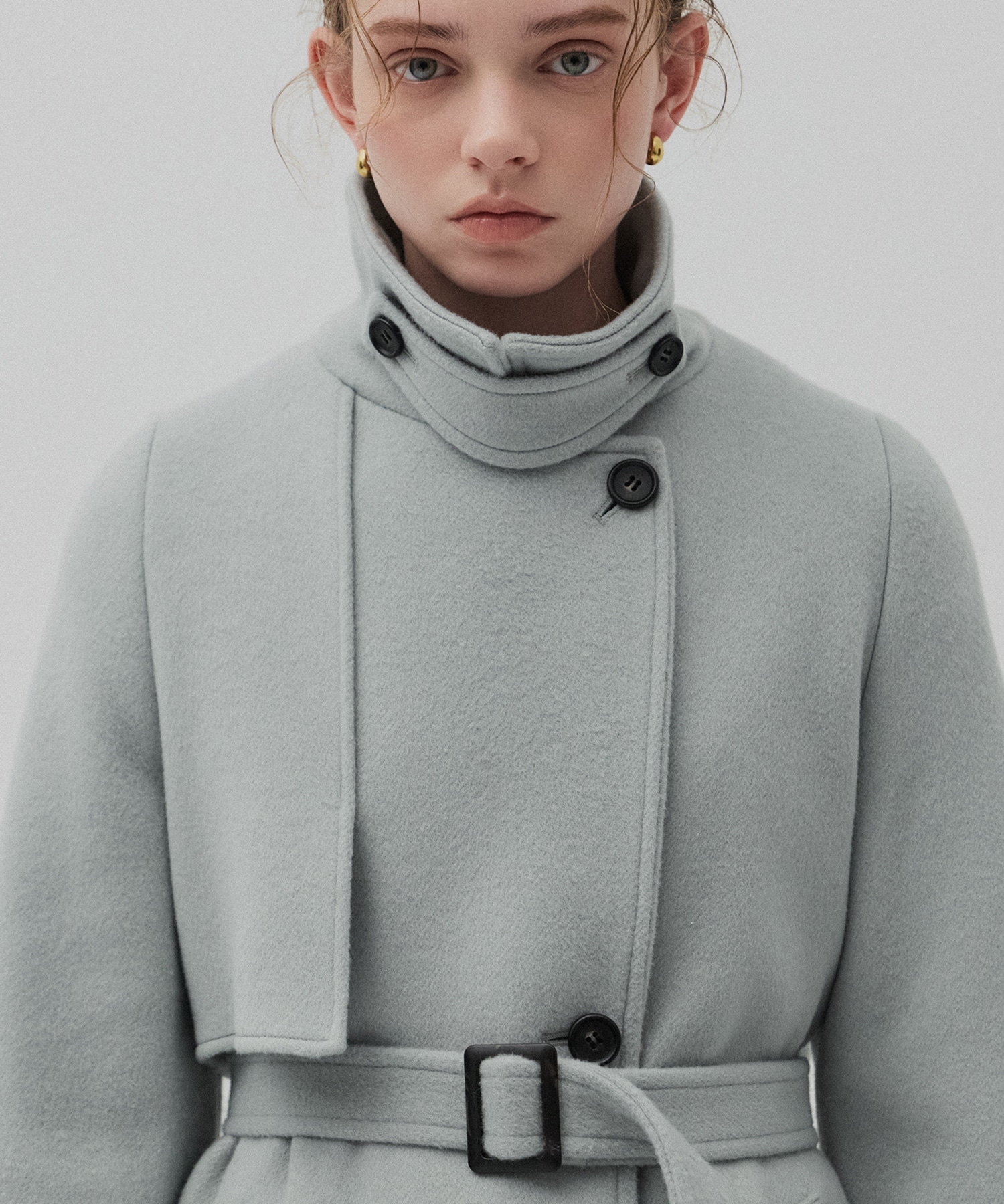 SUPER140アシメオーバーヨークコート