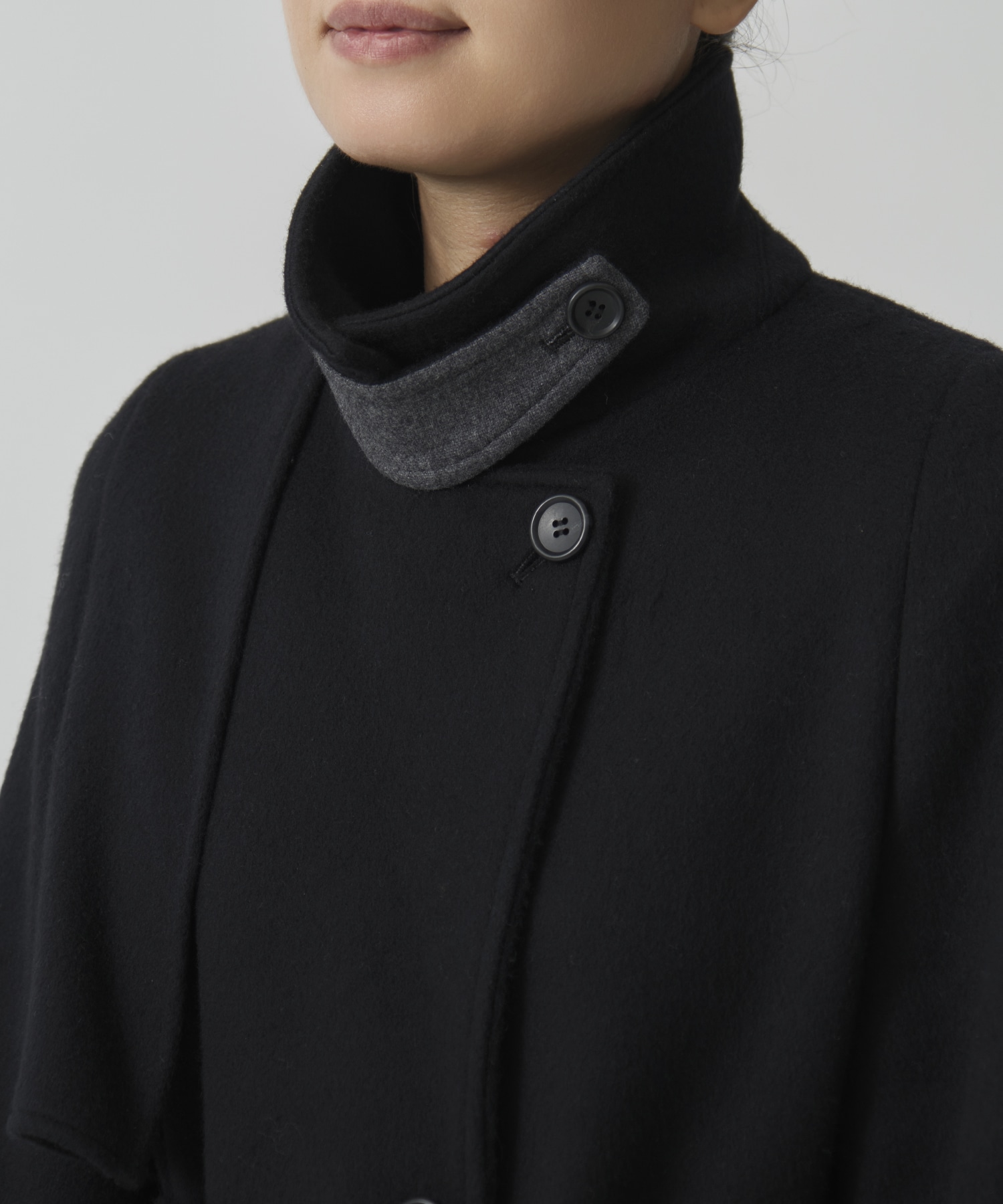 LAMBSアシメオーバーヨークコート