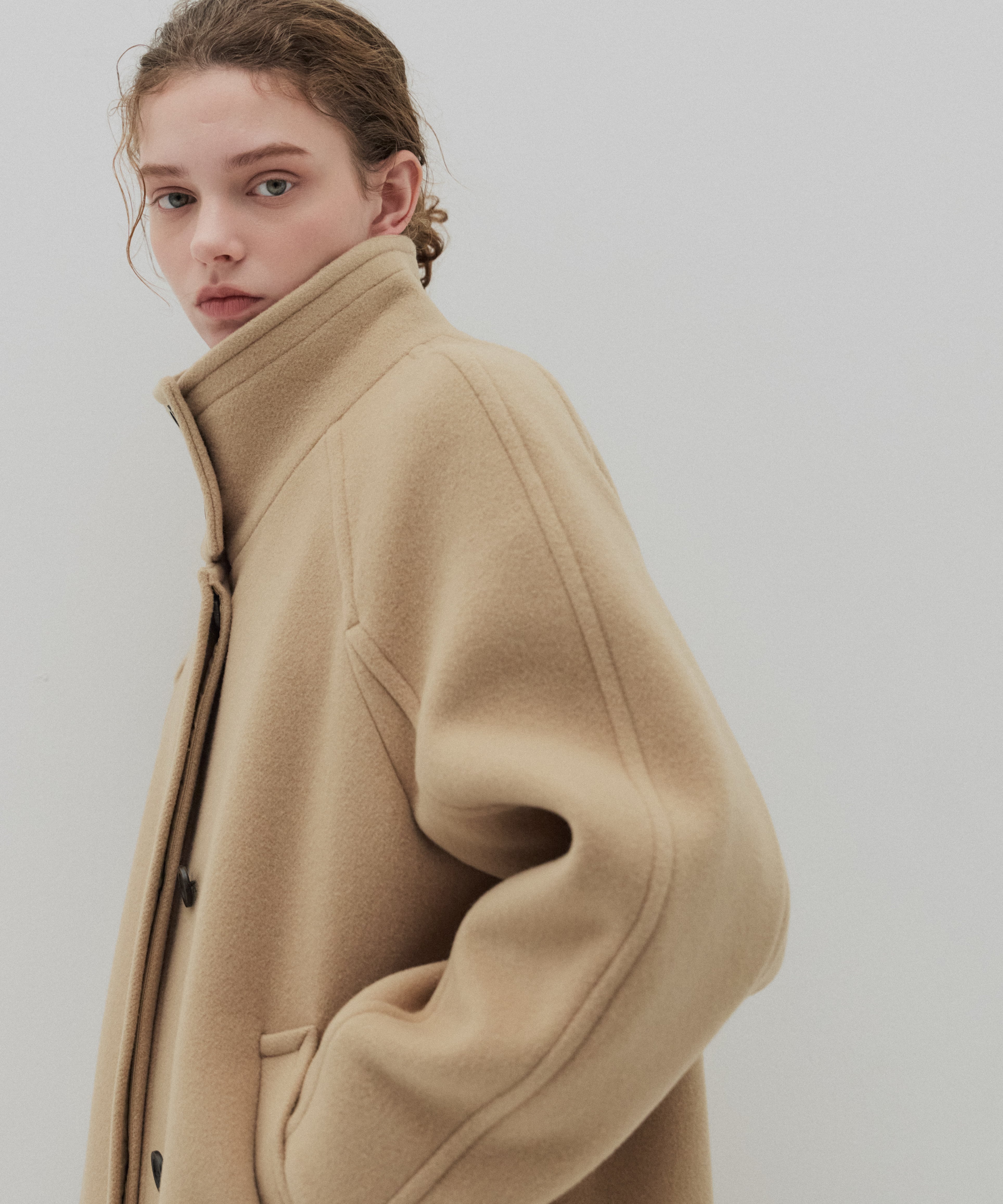 SUPER140スタンドカラーコート