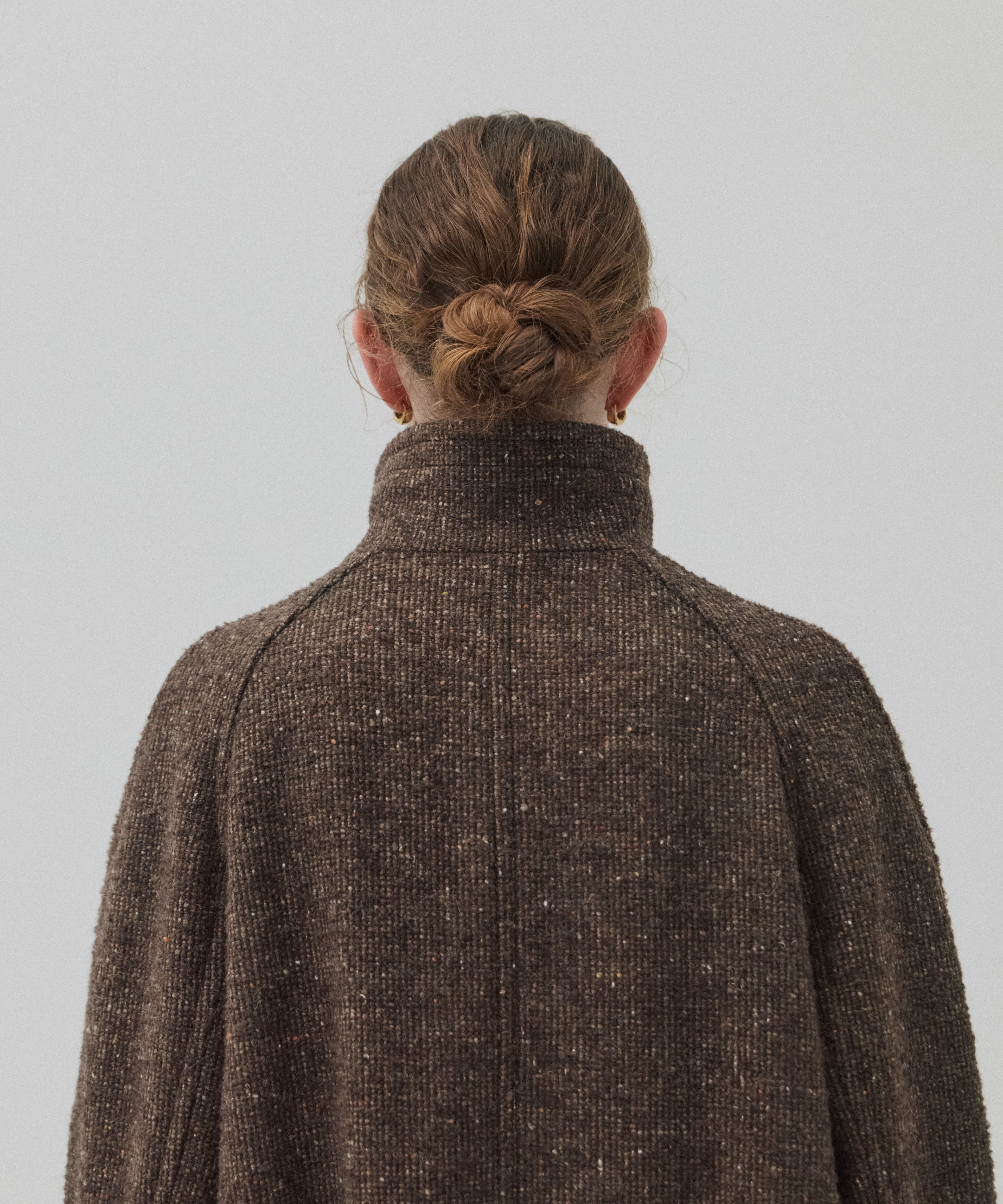 ツイードスタンドカラーコート