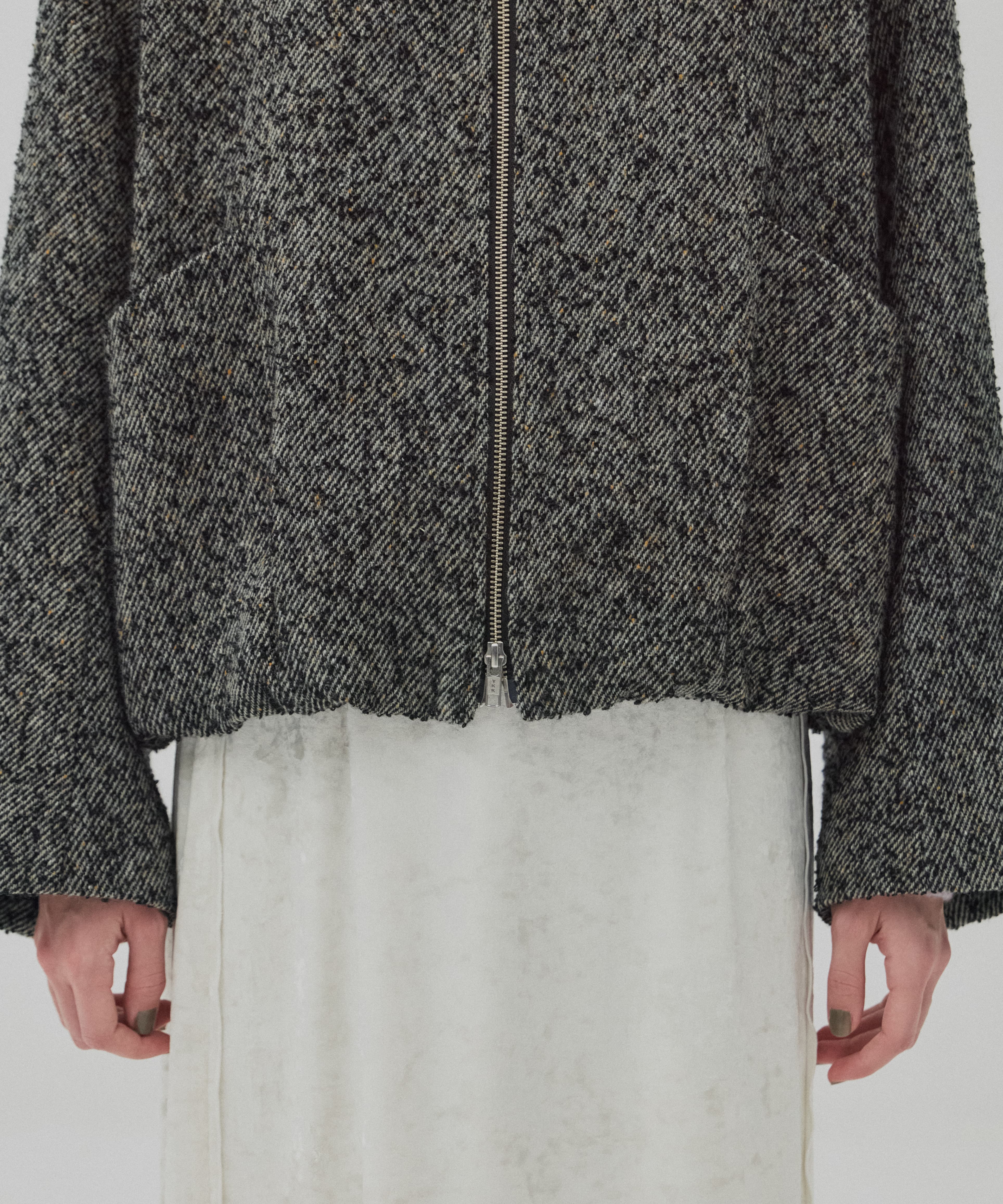 ウールジップタックショートコート