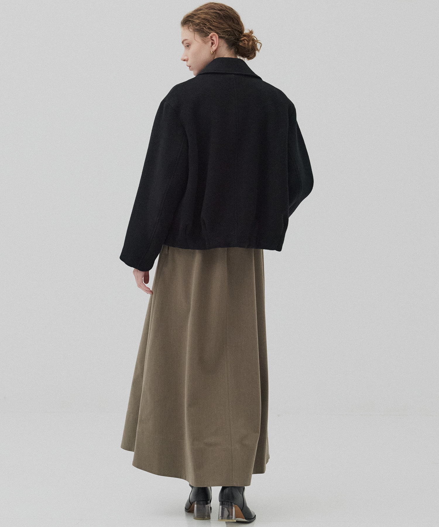 【再入荷】ウールジップタックショートコート