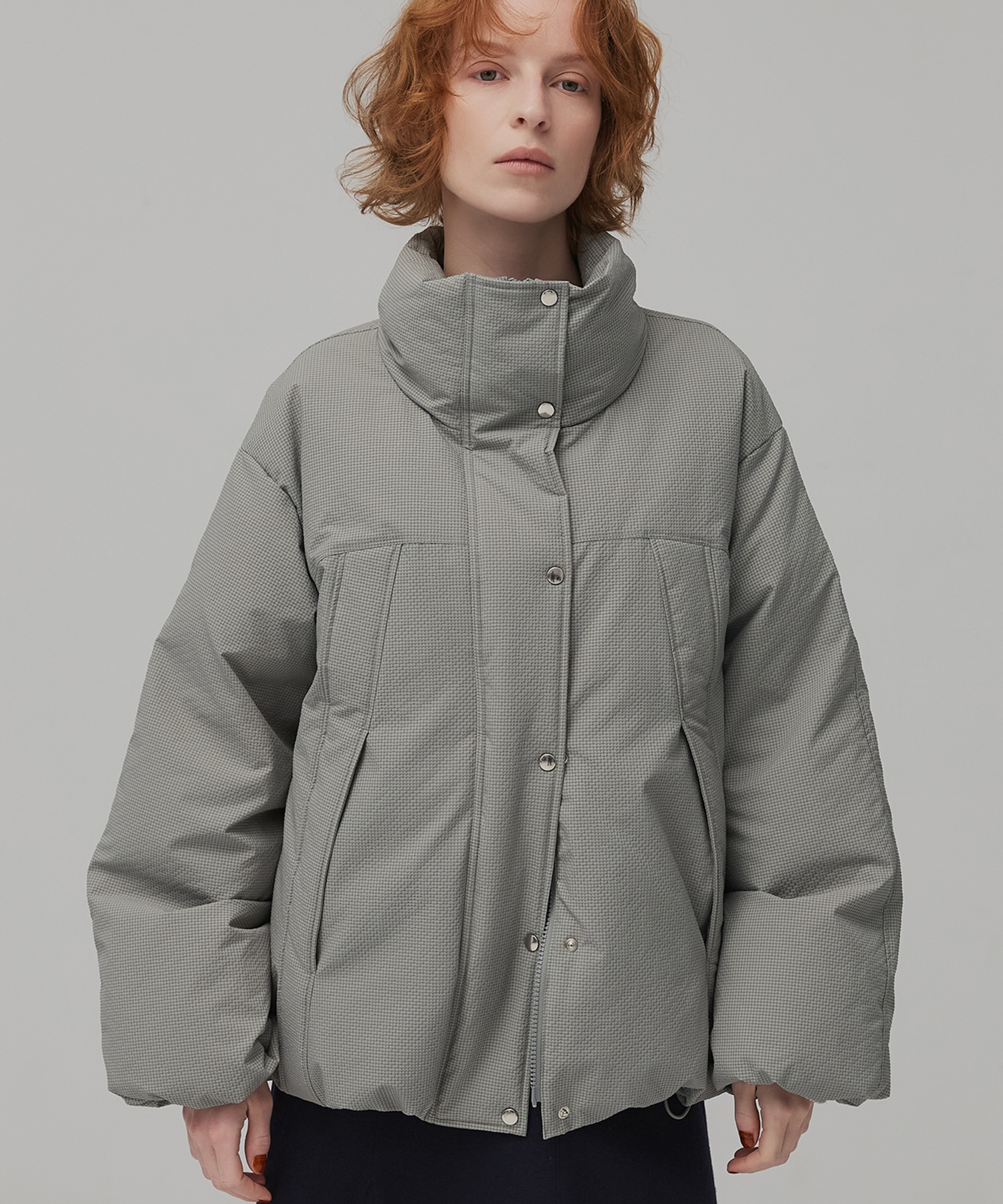 チェックモンスターダウンコート