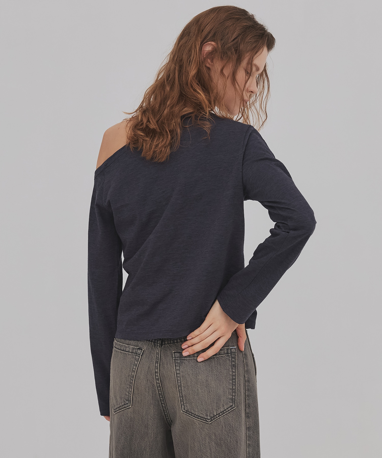 メランジワンショルダーTEE