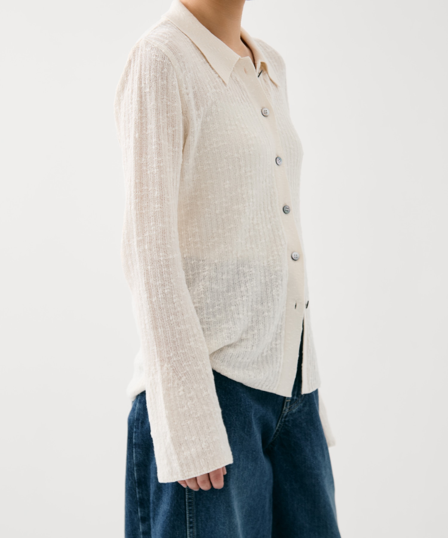 スラブニットカーディガン