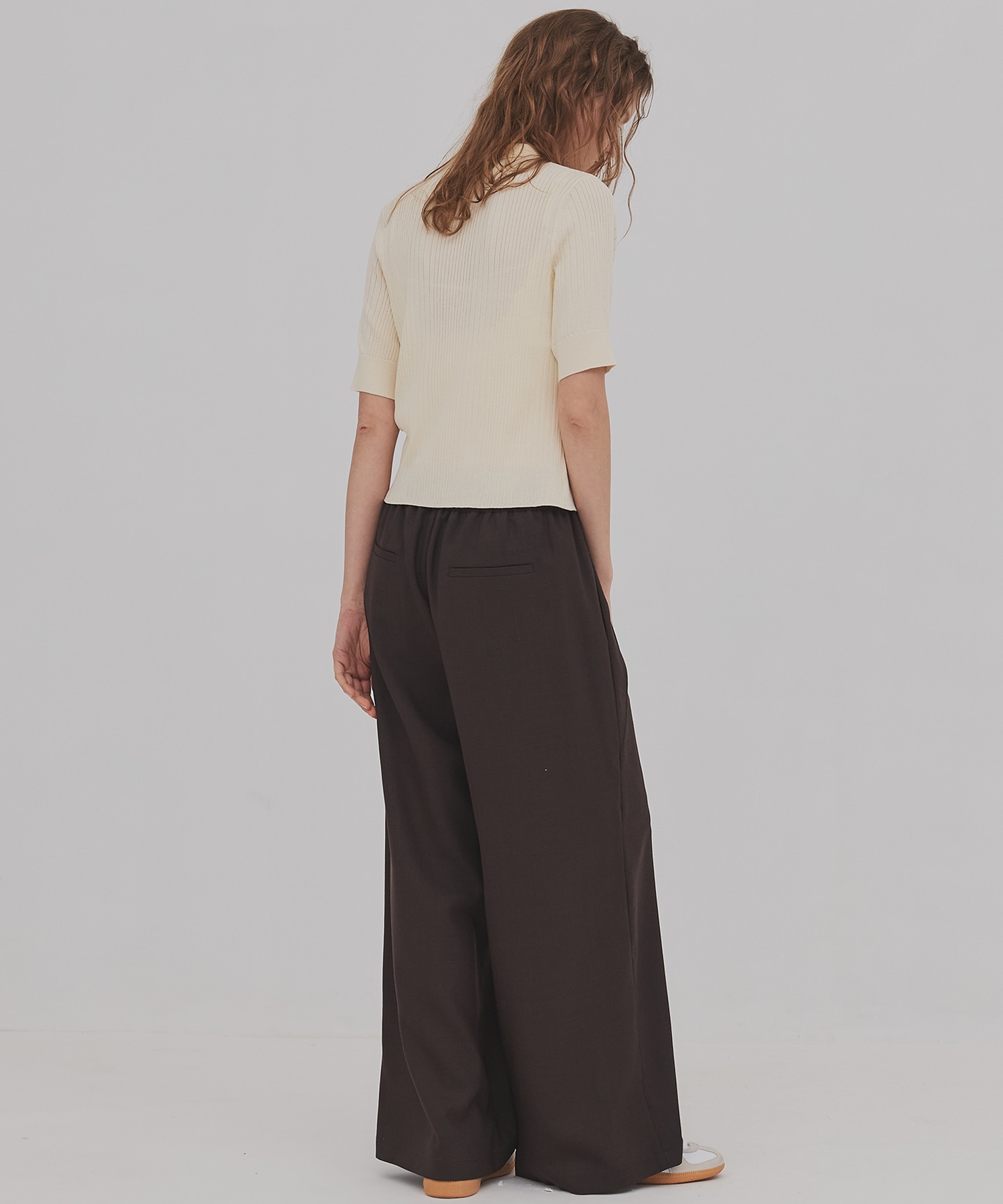 スムースリブニットポロ