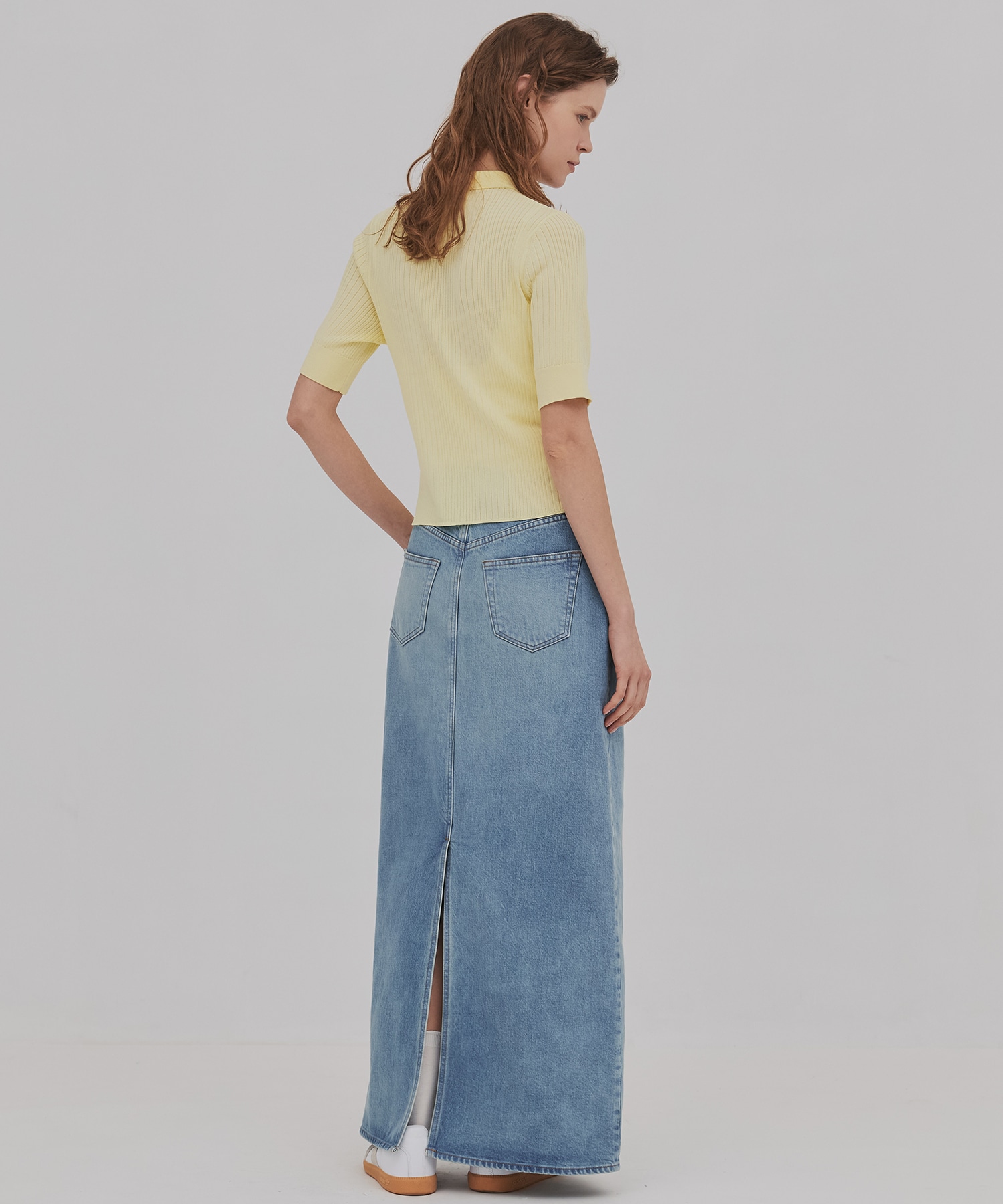 スムースリブニットポロ