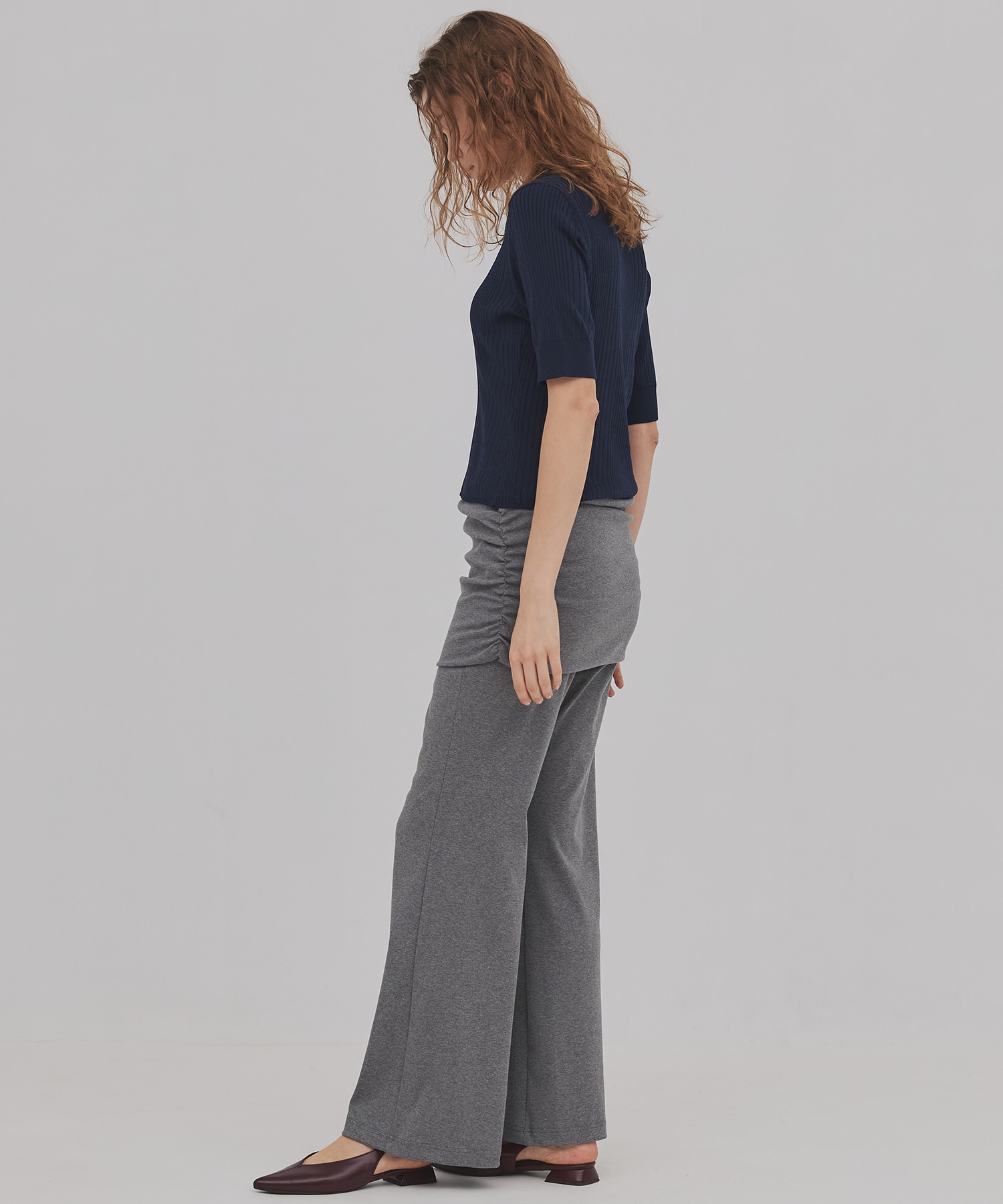 スムースリブニットポロ