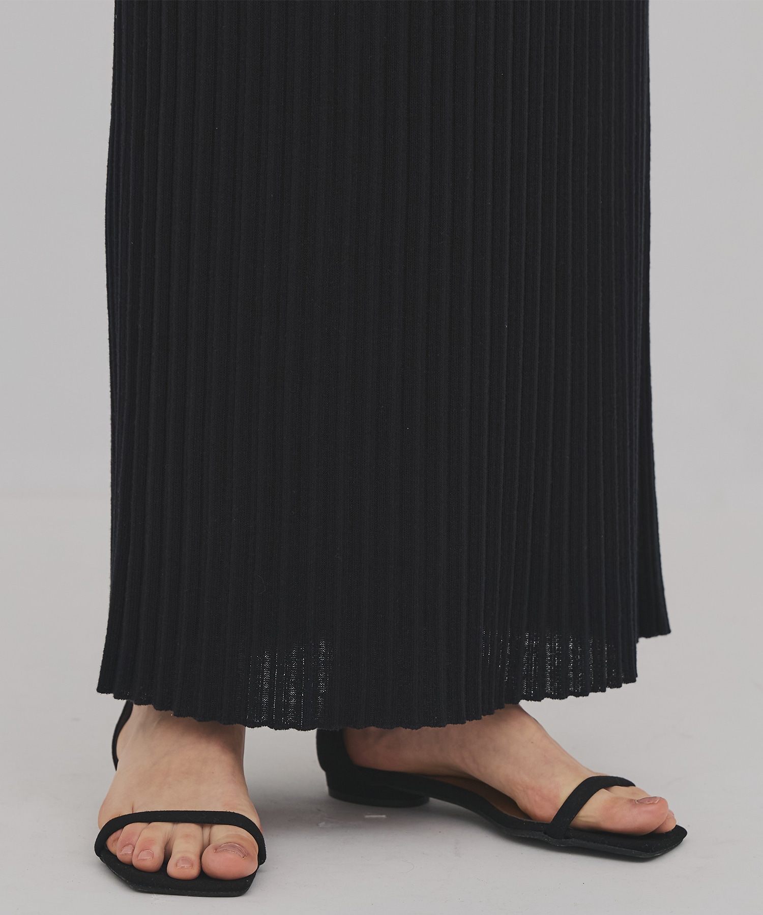 プリーツリブニットタイトスカート