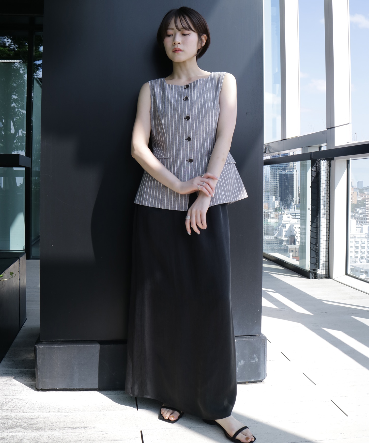 【残り僅か】ピーチキュプラスリットロングスカート