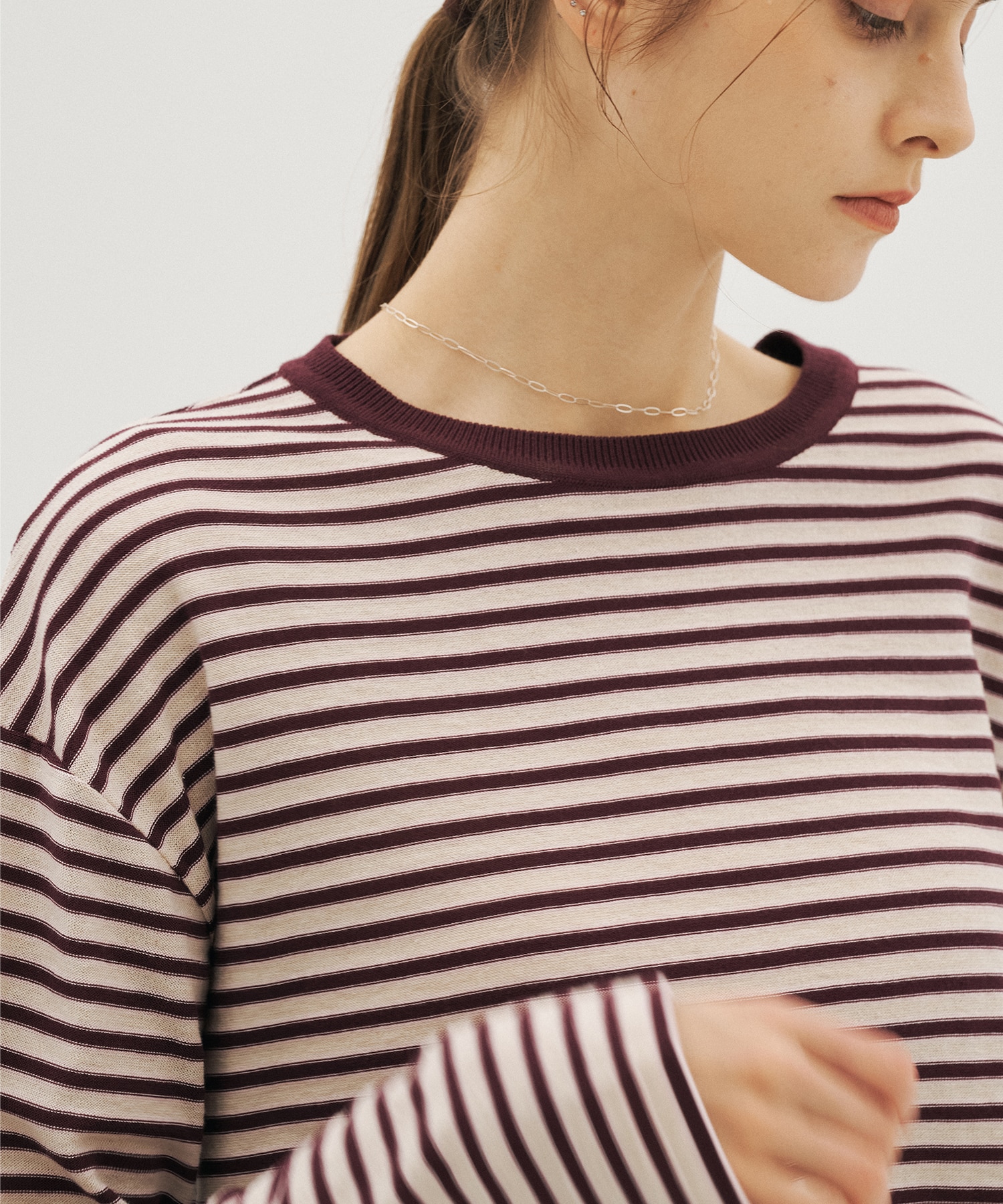 【WEB先行】ボーダークルーネックニットTEE