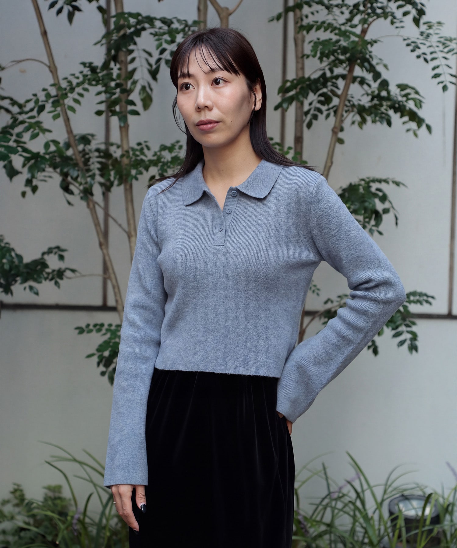 【WEB先行発売】コットンカシミヤフレアポロ