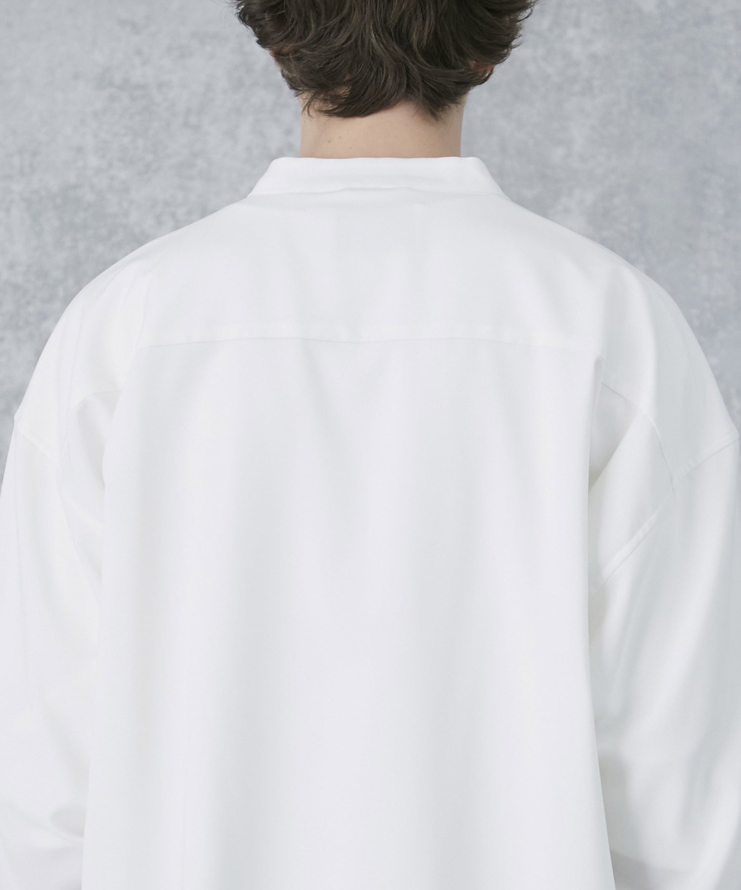 コンフォートリラックスバンドカラーシャツ(1 WHITE): : メンズ 
