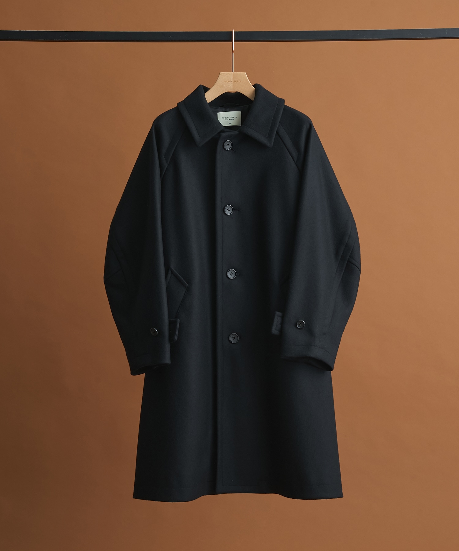 Super140s メルトンオーバーサイズバルカラーコート