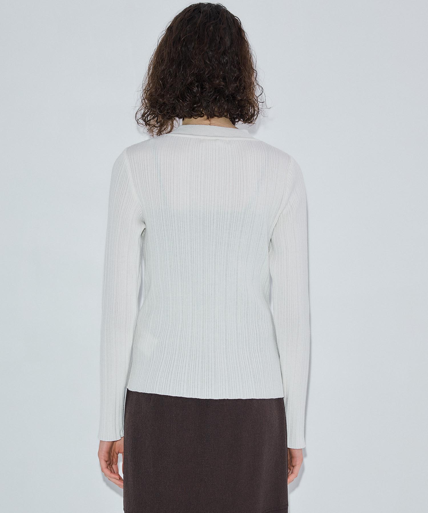 ウールミックスランダムリブニット