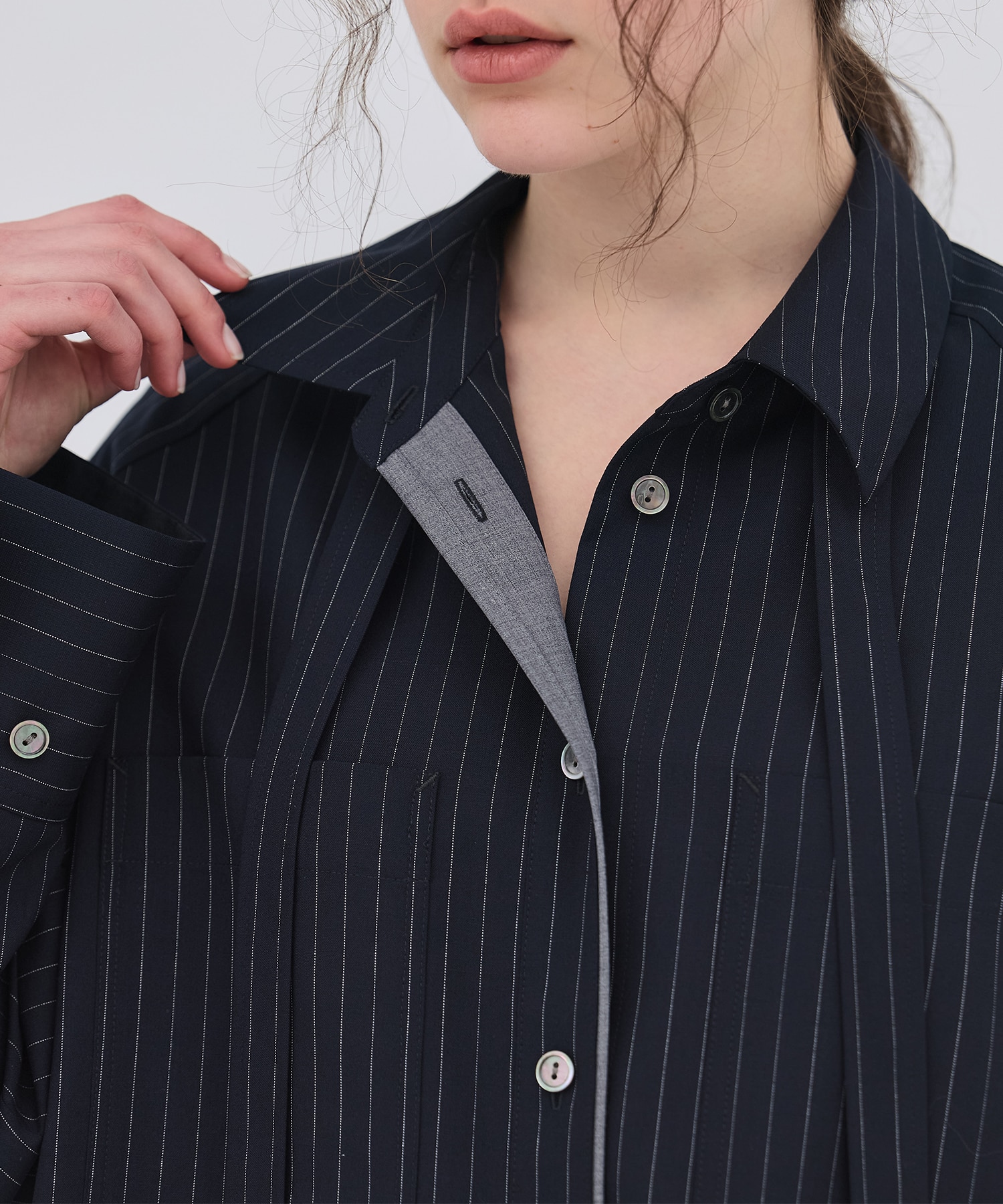 ワイドカフスボウタイシャツ