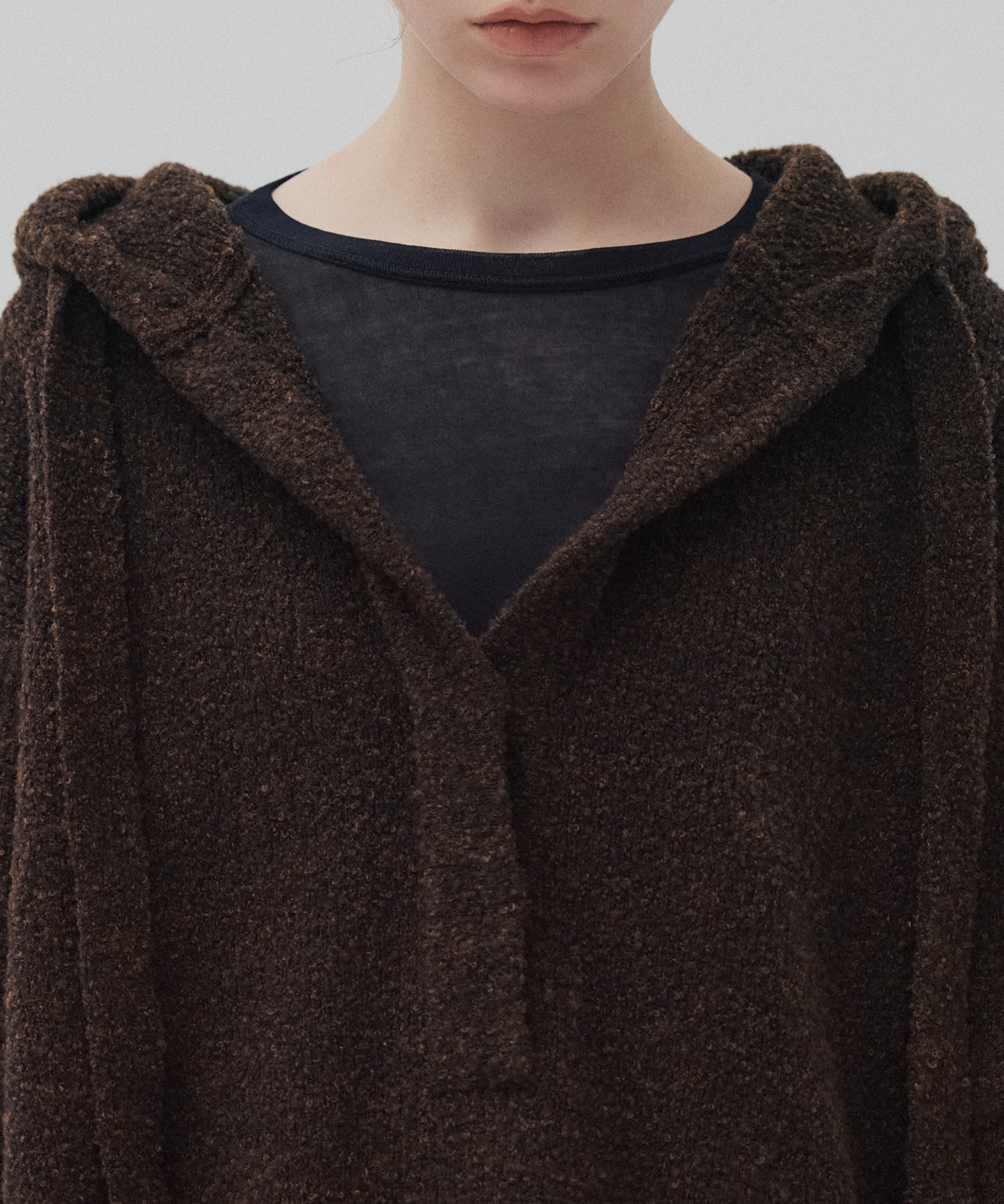 ルーズニットフーディ