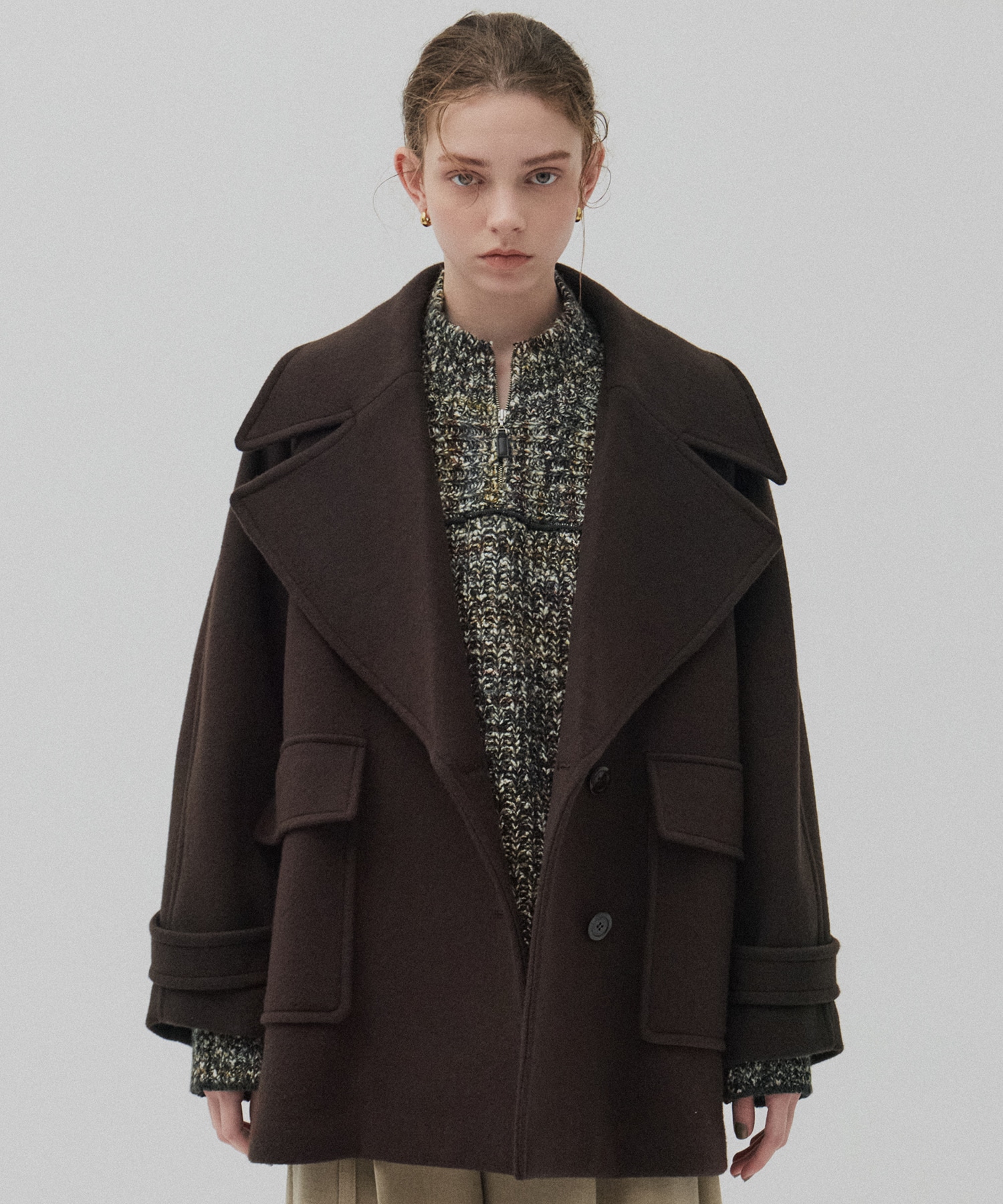 〈残りわずか〉ワイドラペルコート