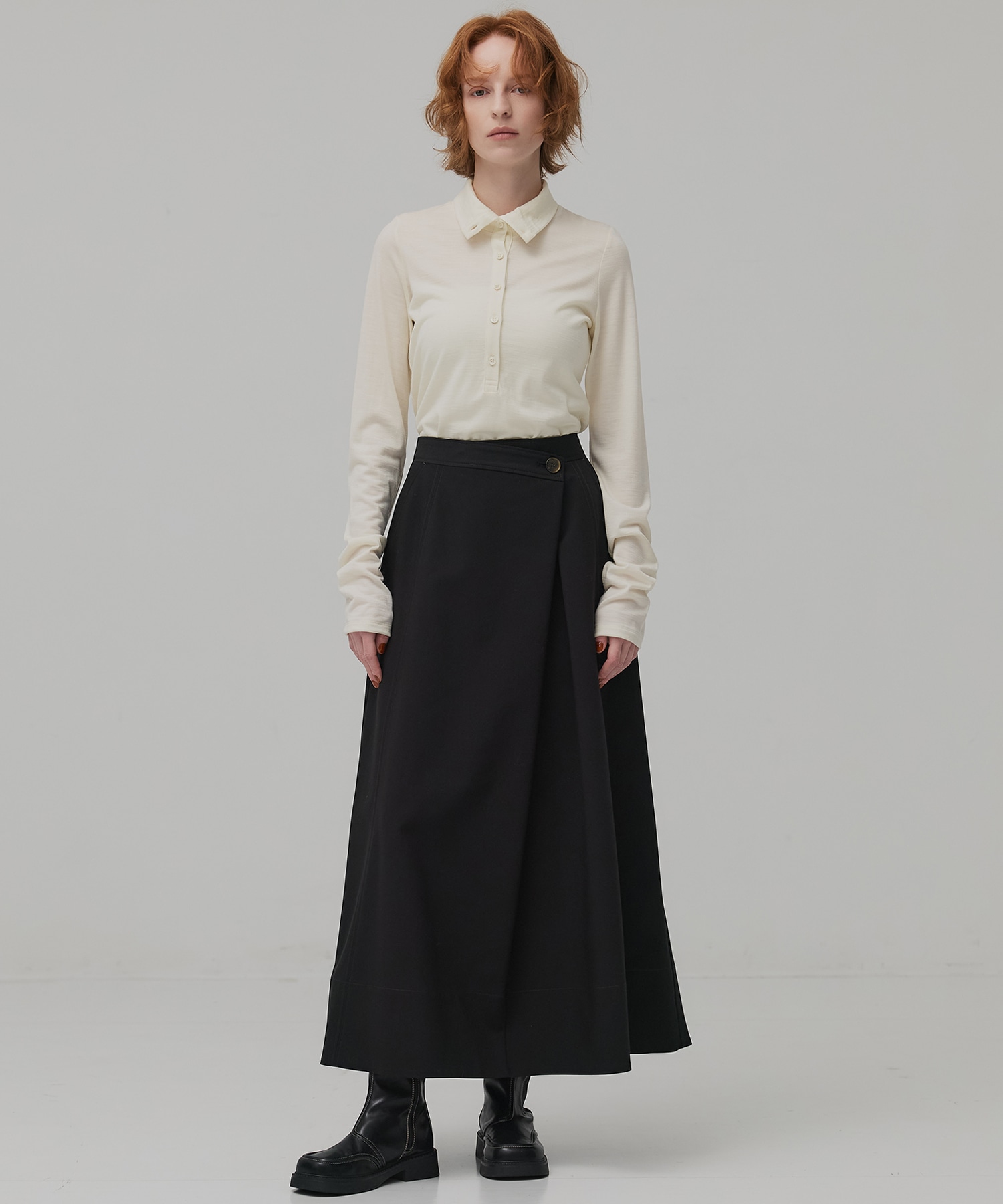 Super100 ヘンリーネックトップス