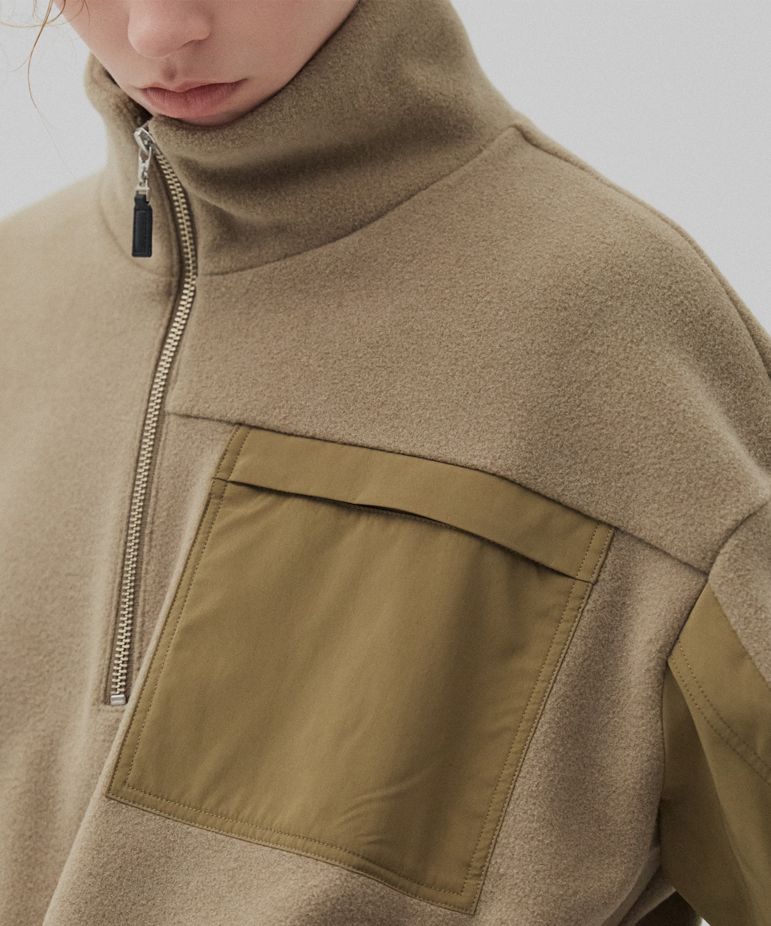 コンビハーフジッププルオーバー