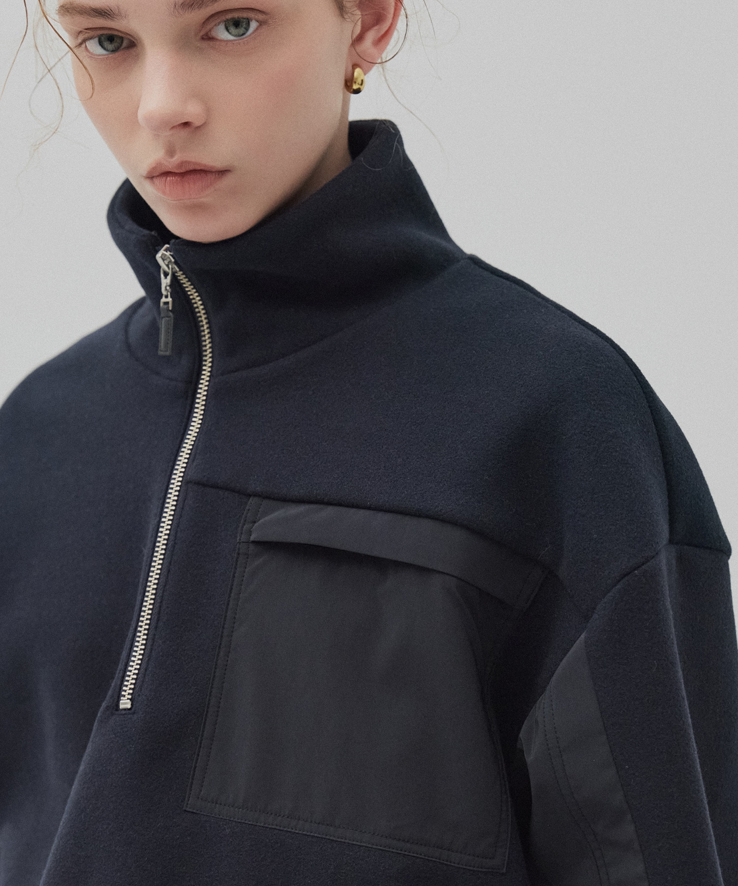 コンビハーフジッププルオーバー