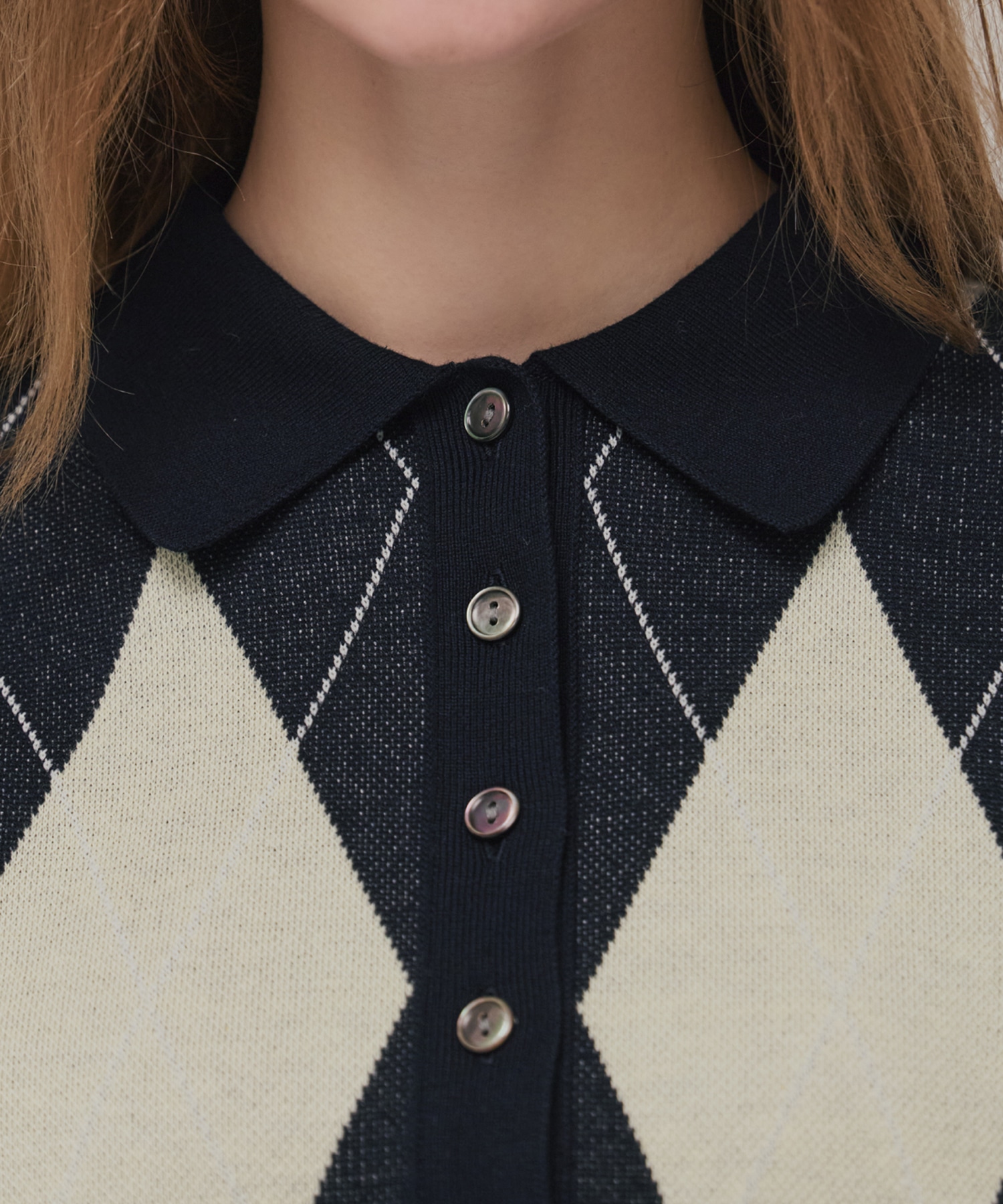 アーガイルショートカーディガン